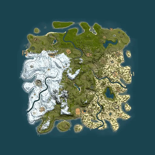 Rust map seed 98408981, 5000x5000m top-down preview