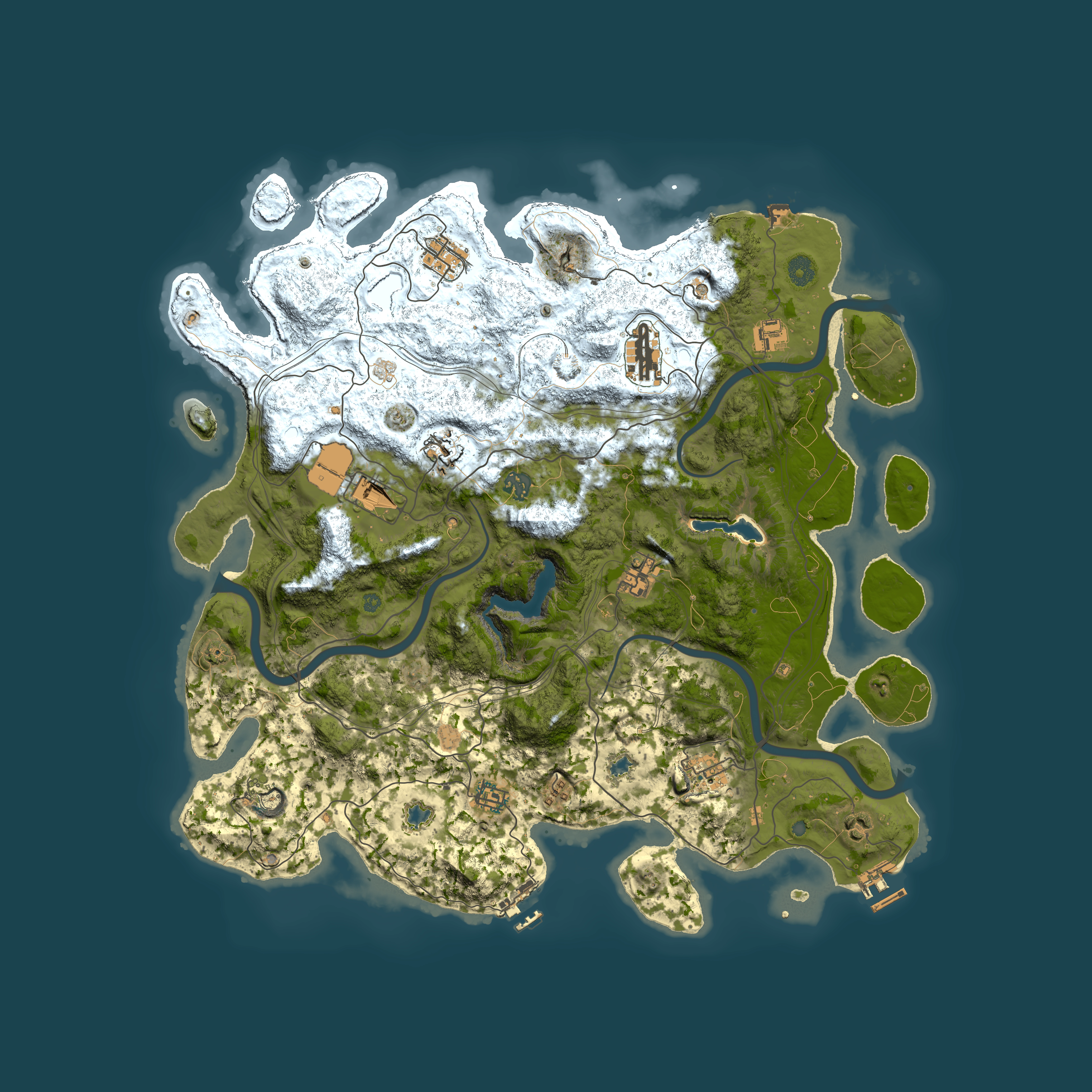 Full top-down render of Rust map seed 1429250416, 4500x4500m