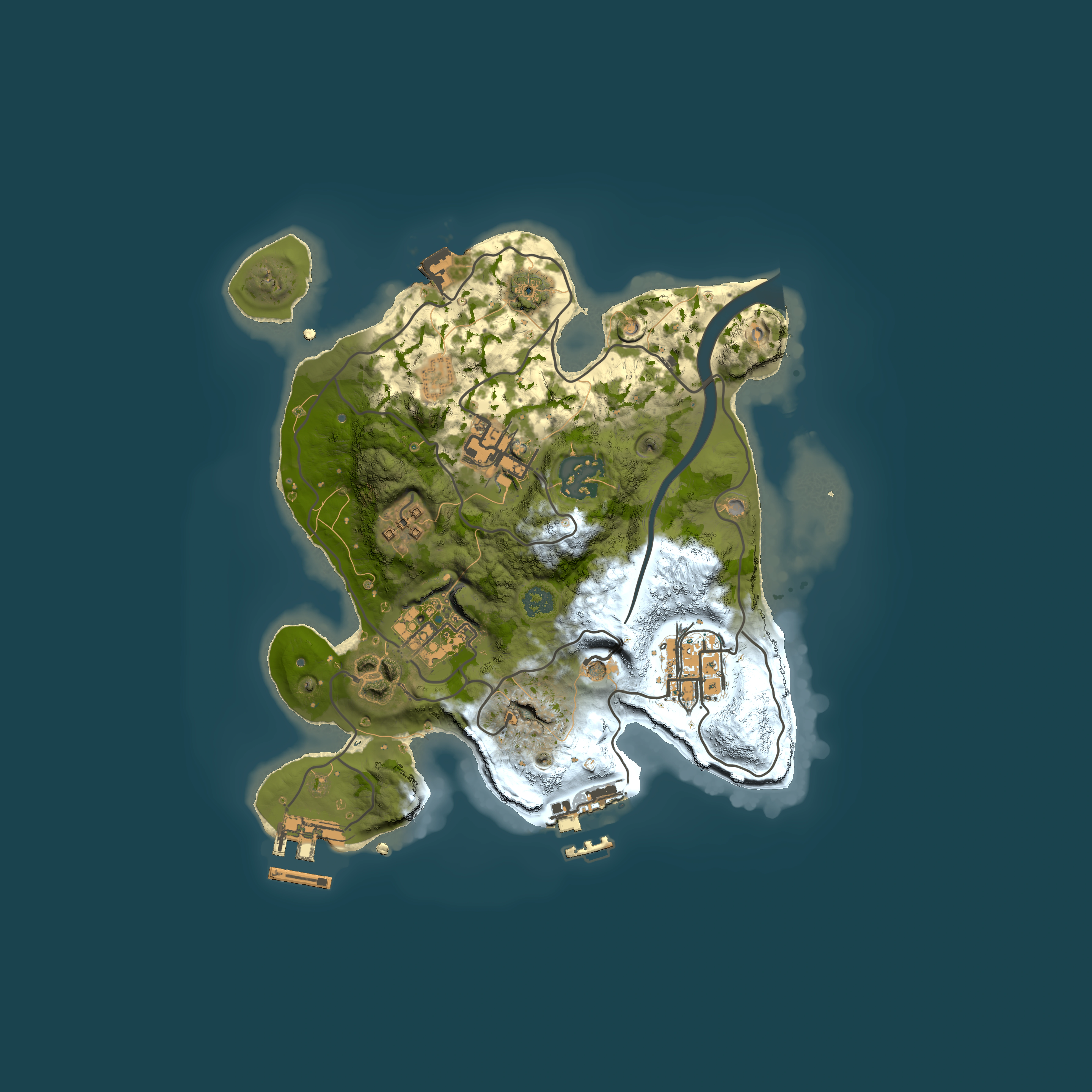 Full top-down render of Rust map seed 1097124803, 2500x2500m