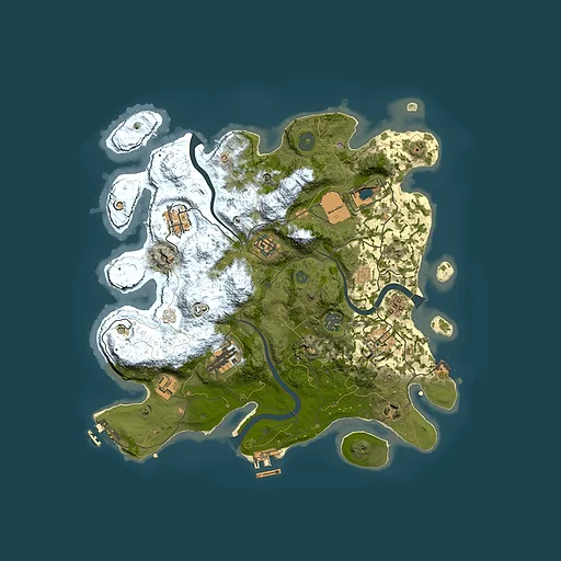 Rust map seed 277336809, 3500x3500m top-down preview