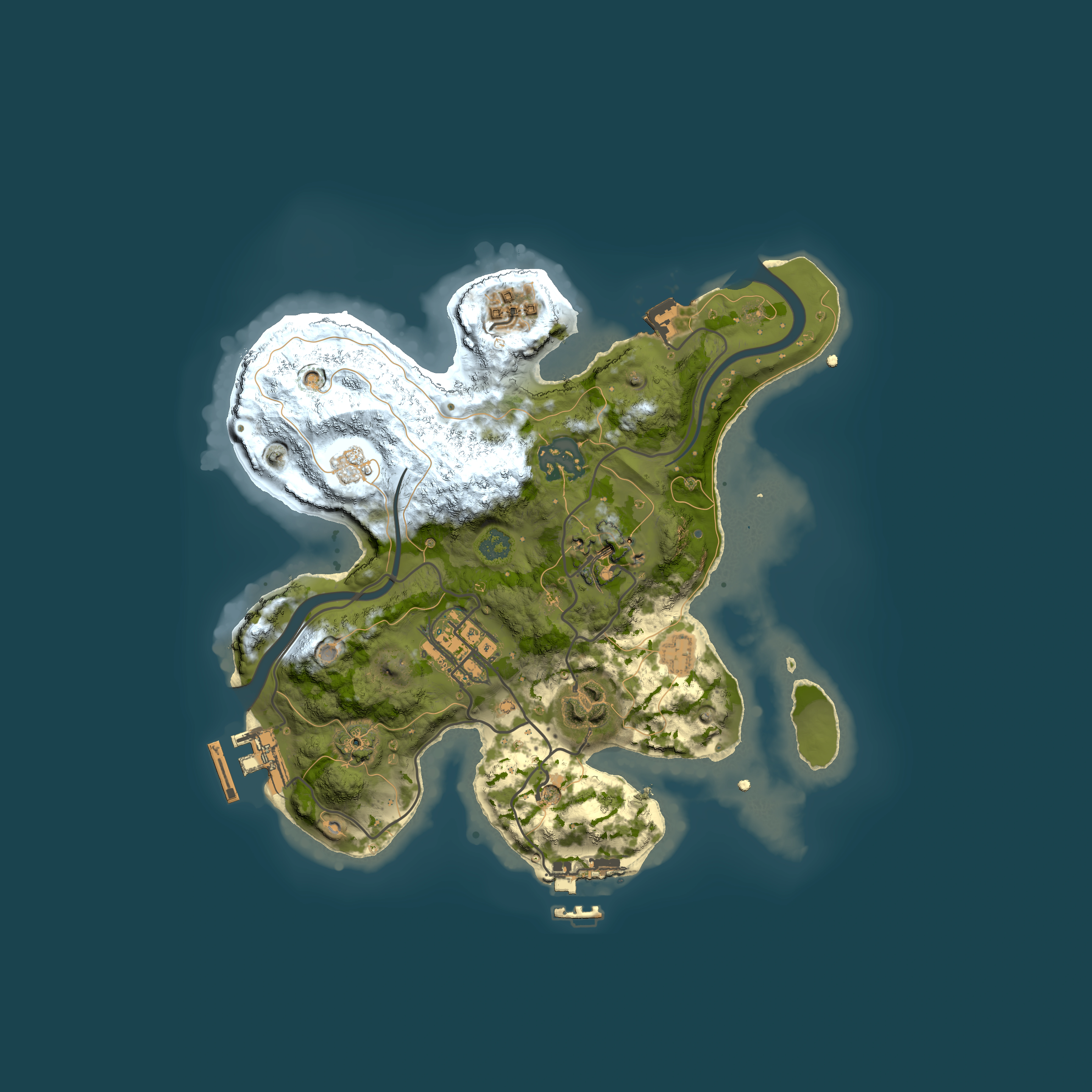 Full top-down render of Rust map seed 1029400275, 2500x2500m