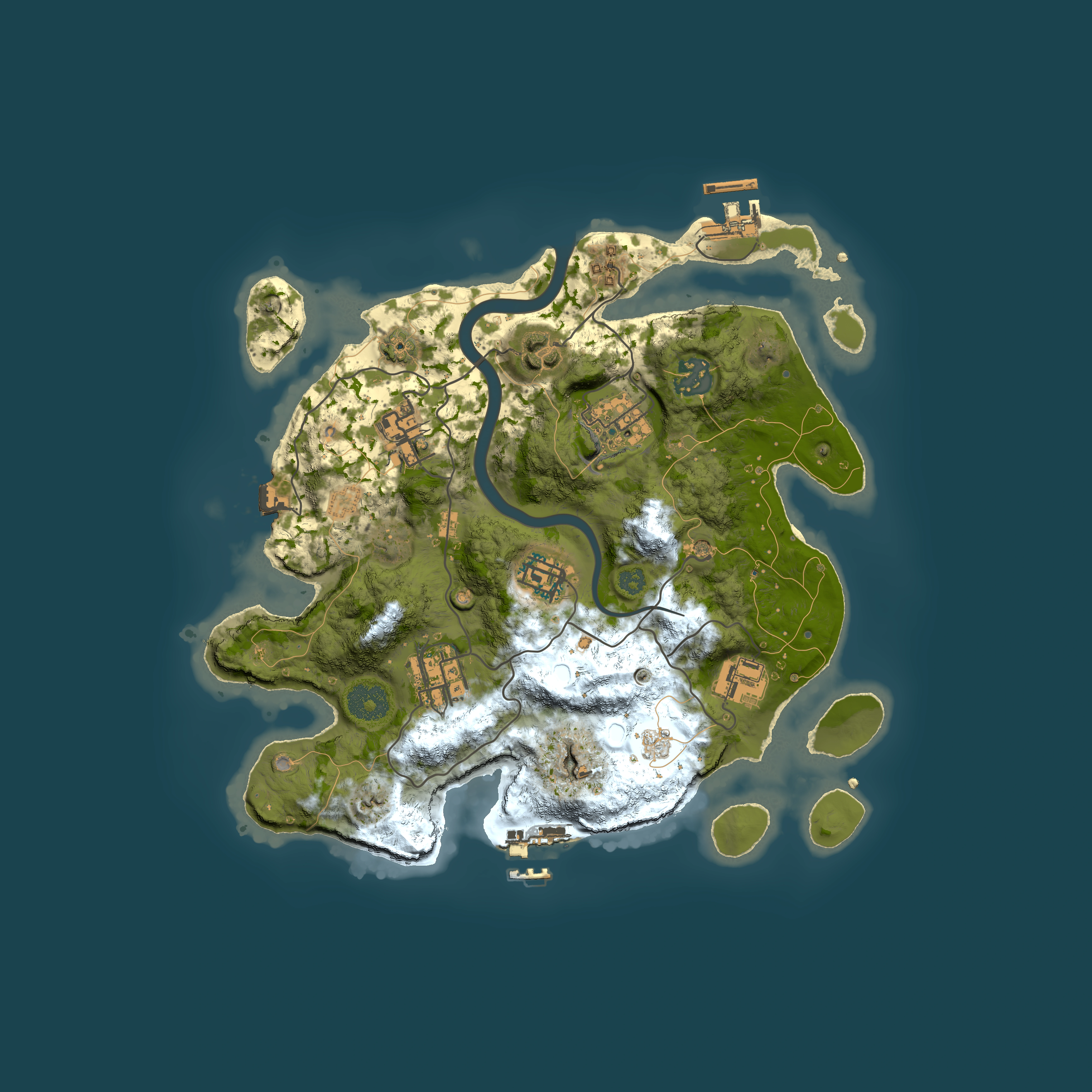 Full top-down render of Rust map seed 1188666793, 3000x3000m