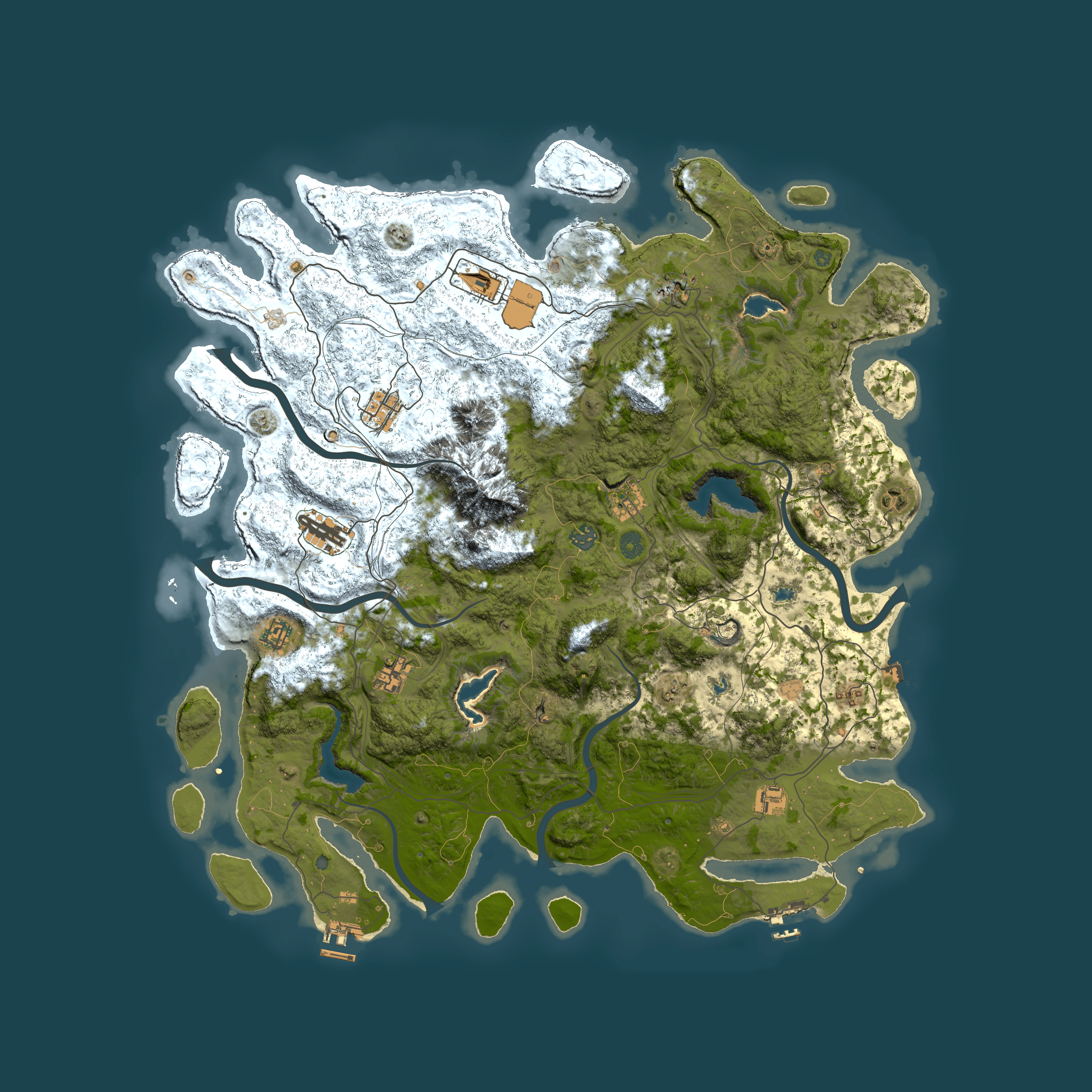 Full top-down render of Rust map seed 1277732851, 5000x5000m