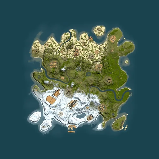 Rust map seed 1864349422, 3500x3500m top-down preview