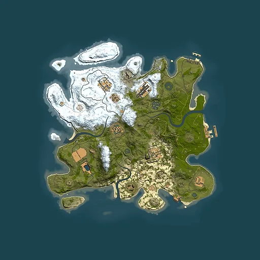 Rust map seed 1393229015, 3500x3500m top-down preview