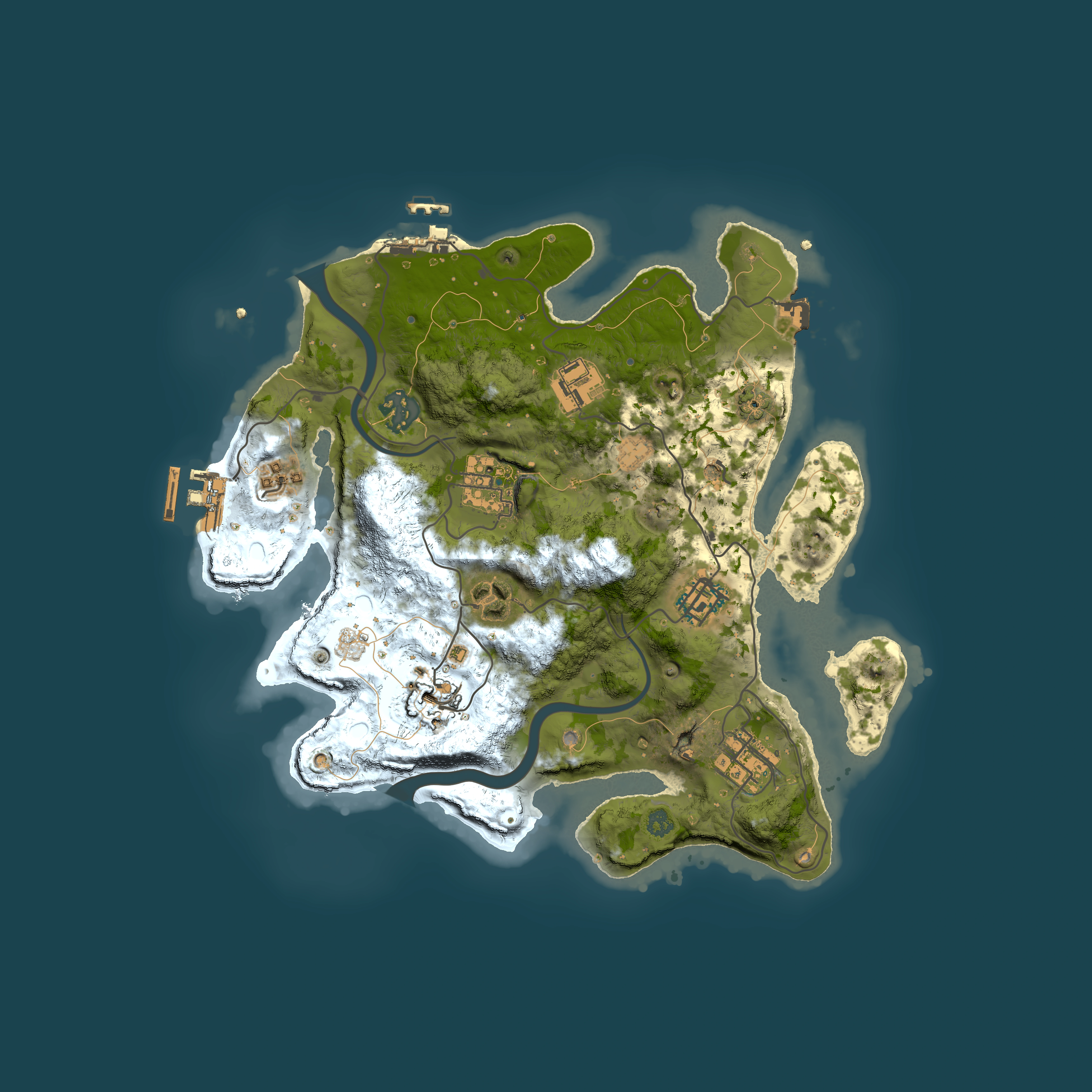 Full top-down render of Rust map seed 1919037071, 3000x3000m