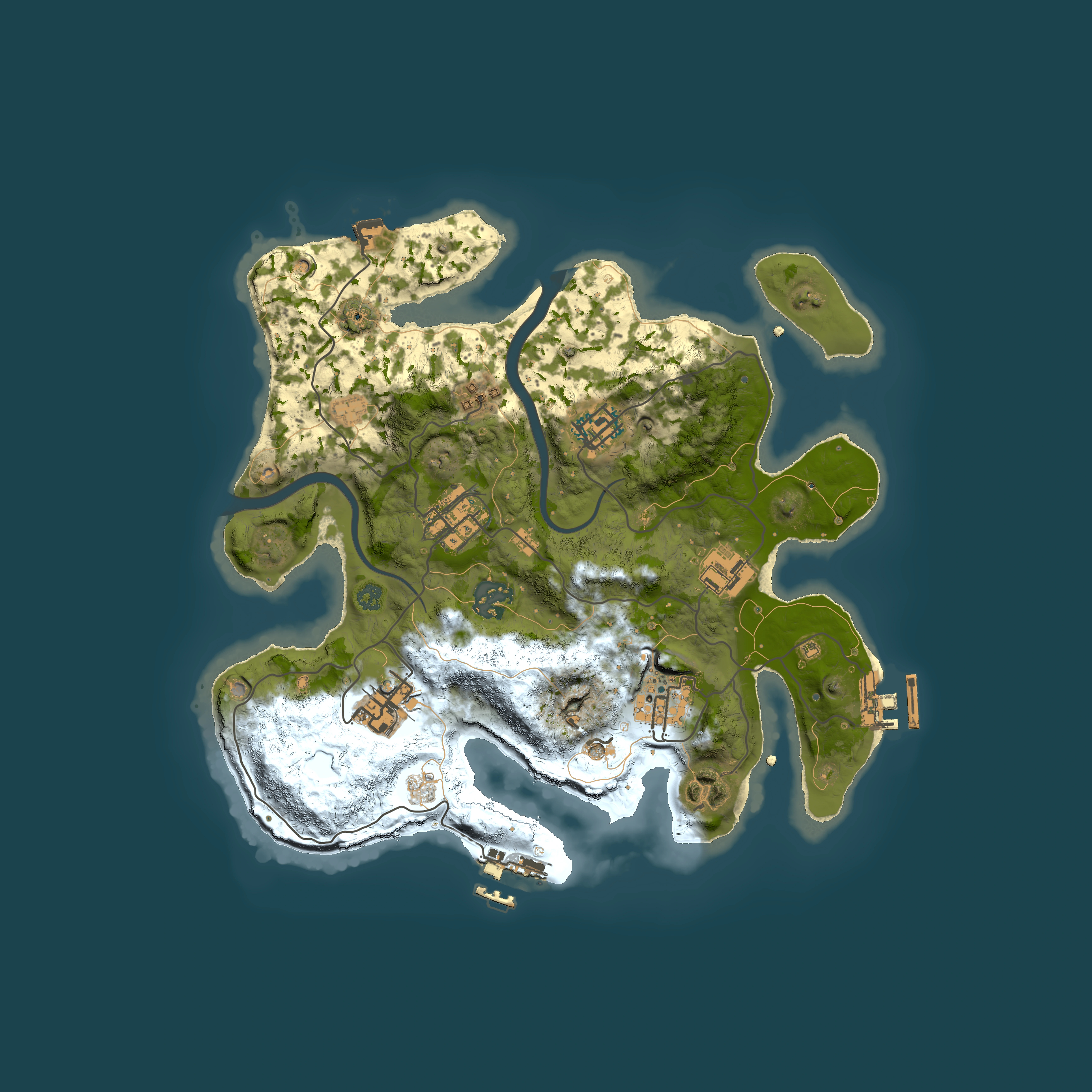 Full top-down render of Rust map seed 1594654315, 3000x3000m