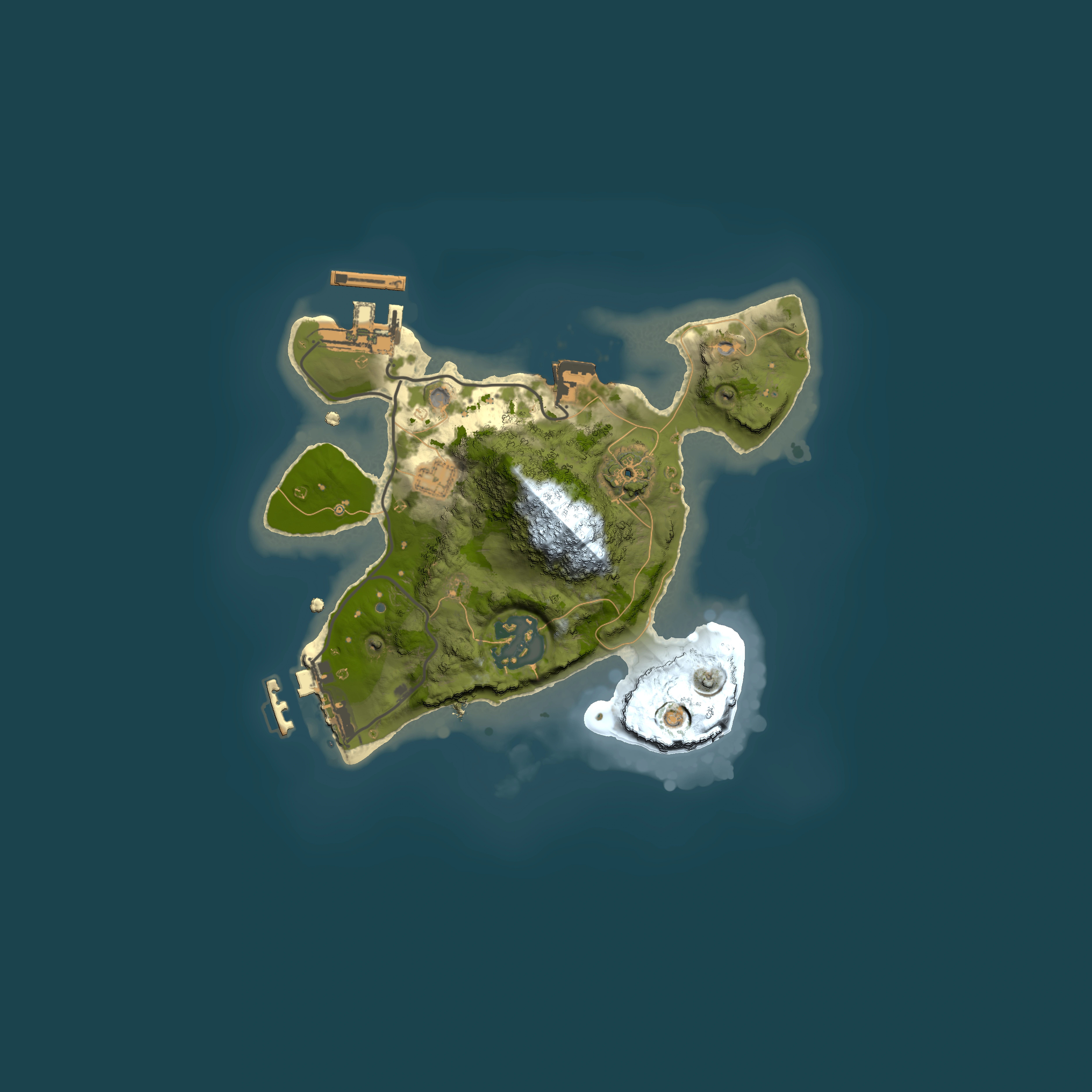 Full top-down render of Rust map seed 2031366031, 2000x2000m