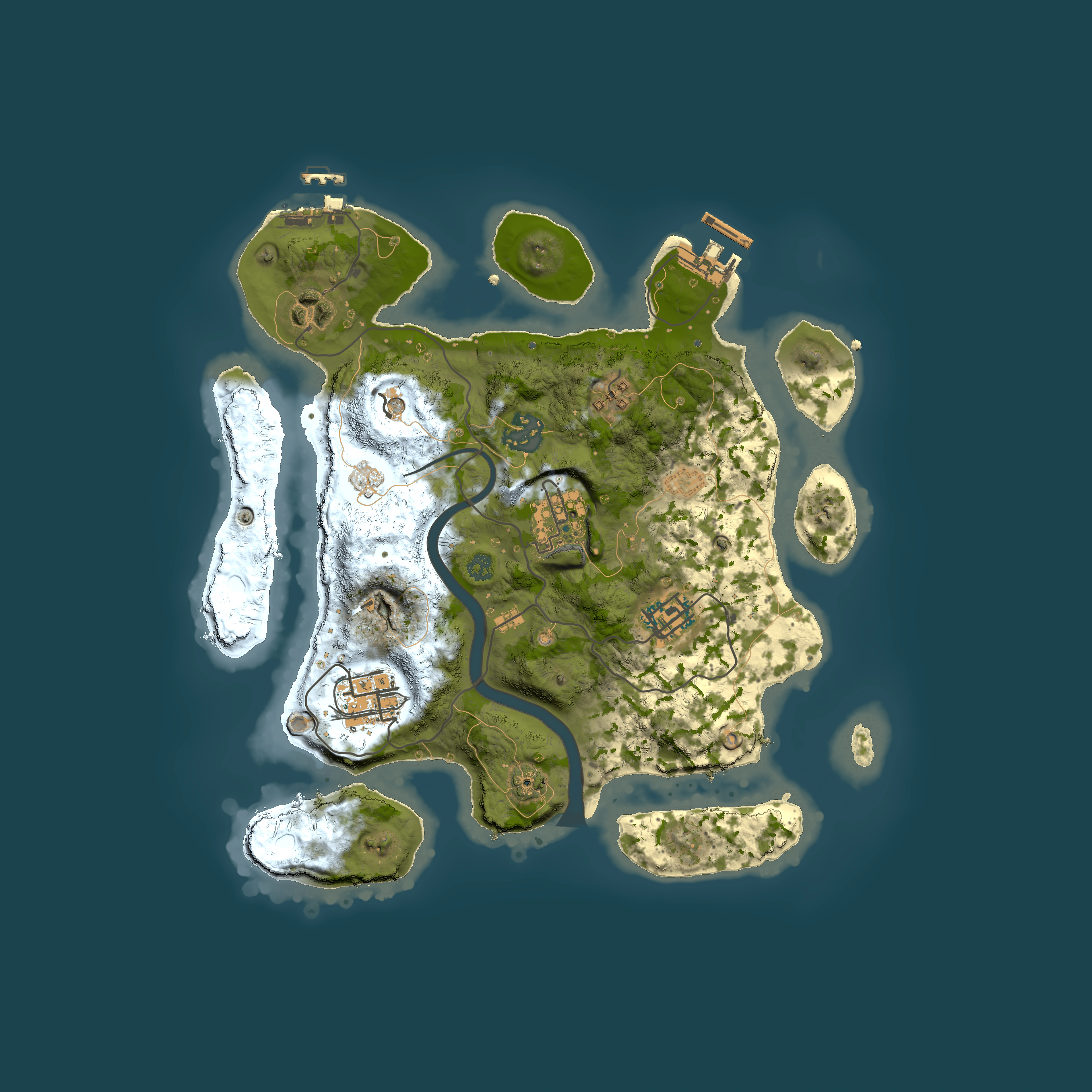 Full top-down render of Rust map seed 1480592241, 3000x3000m