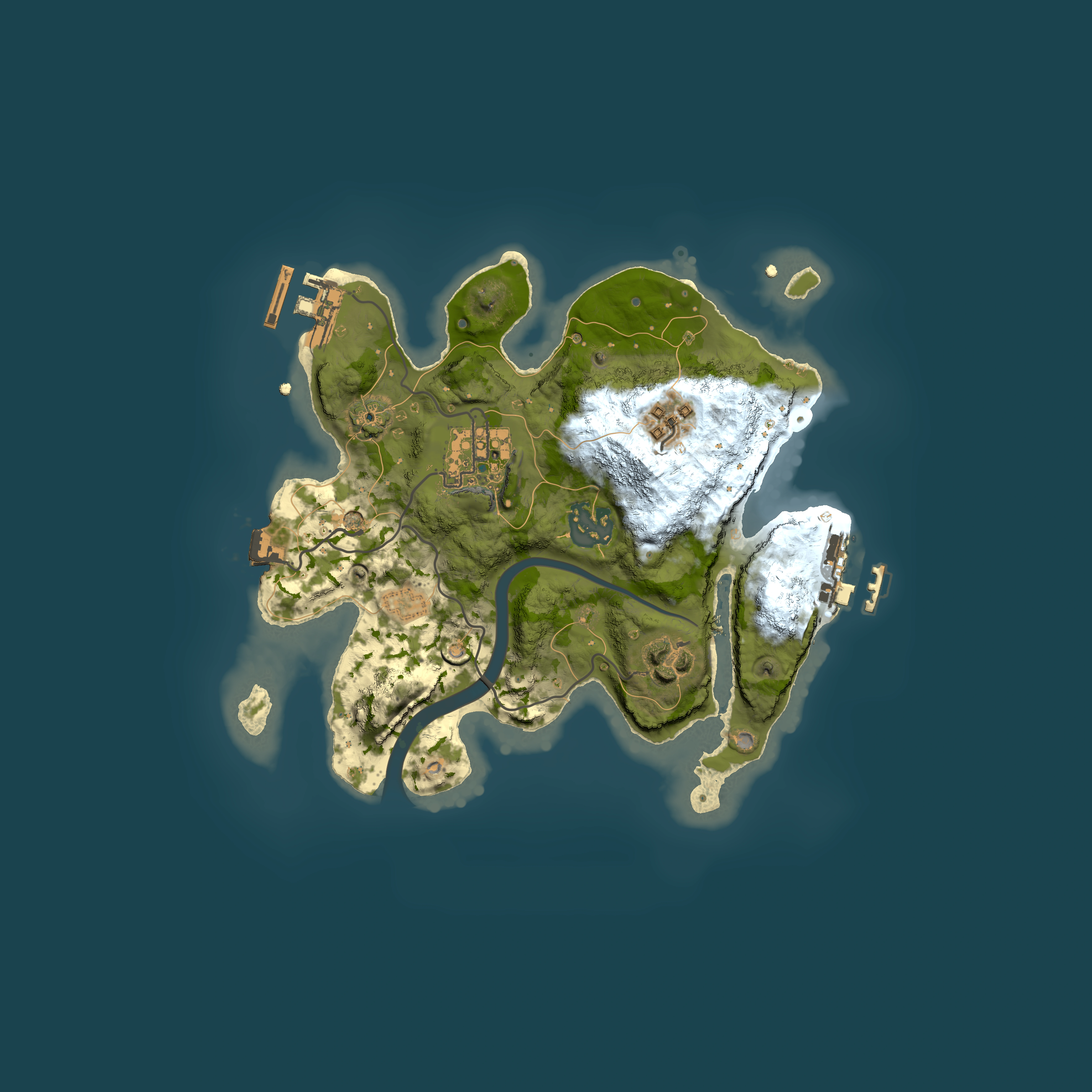 Full top-down render of Rust map seed 408543844, 2500x2500m