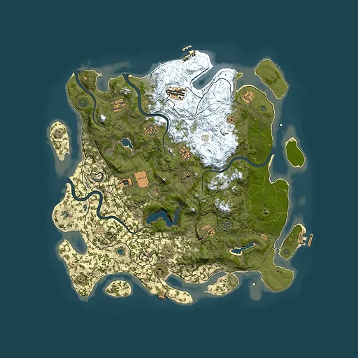 Rust map seed 1369219134, 4500x4500m top-down preview