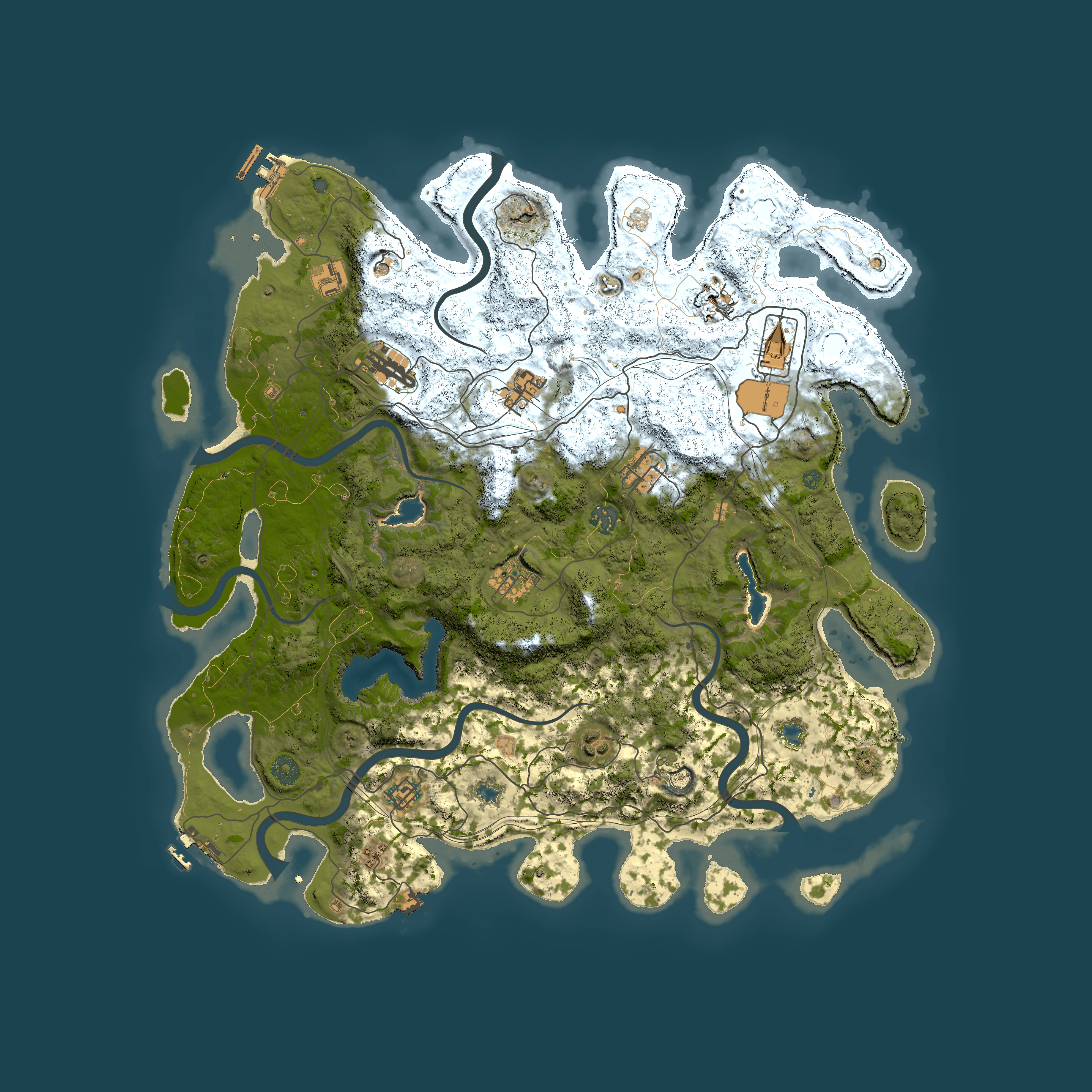 Full top-down render of Rust map seed 163029536, 4500x4500m