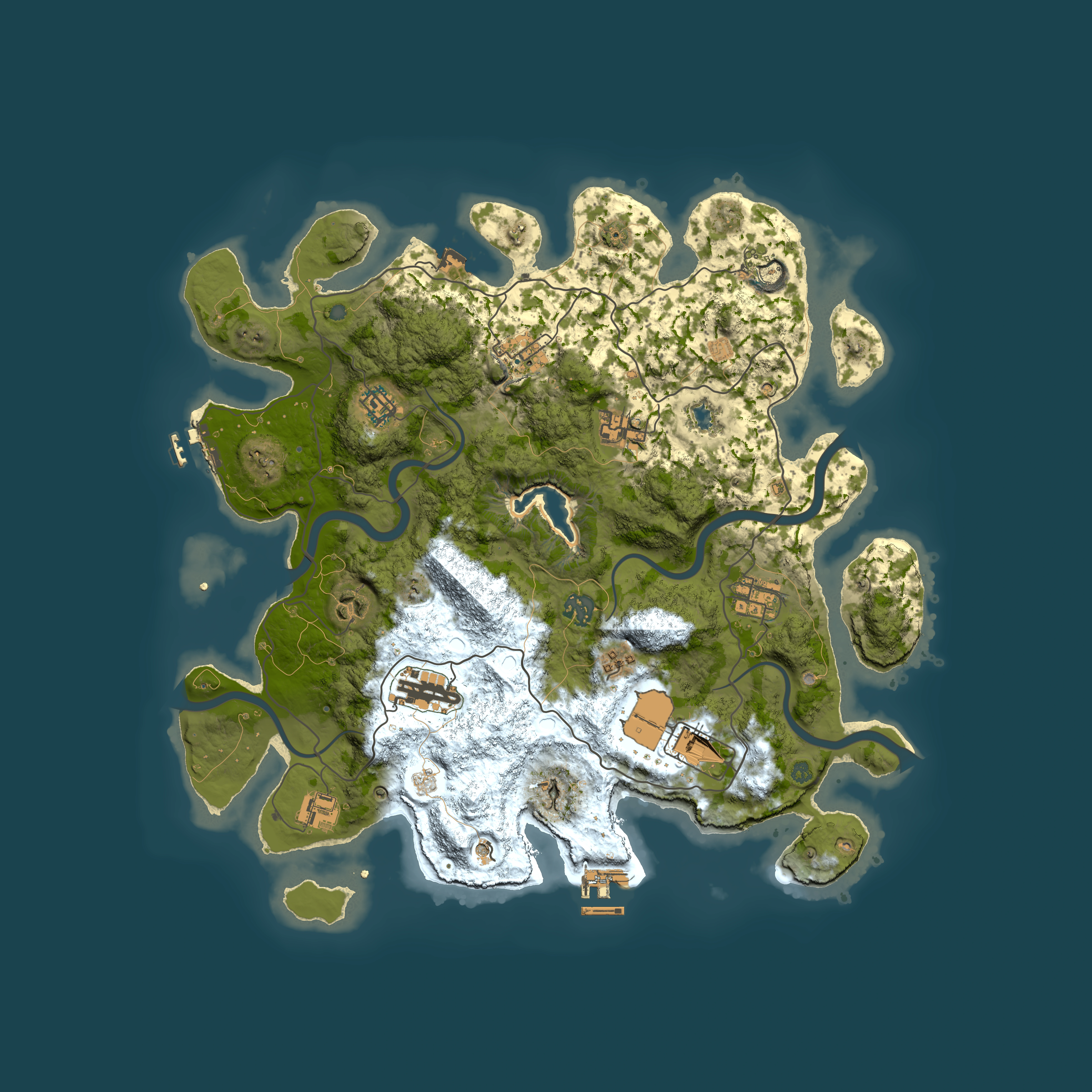 Full top-down render of Rust map seed 746469527, 4000x4000m