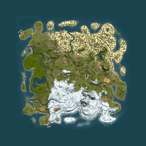Rust map seed 854583950, 5000x5000m top-down preview
