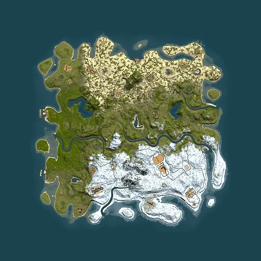Rust map seed 878684076, 5000x5000m top-down preview