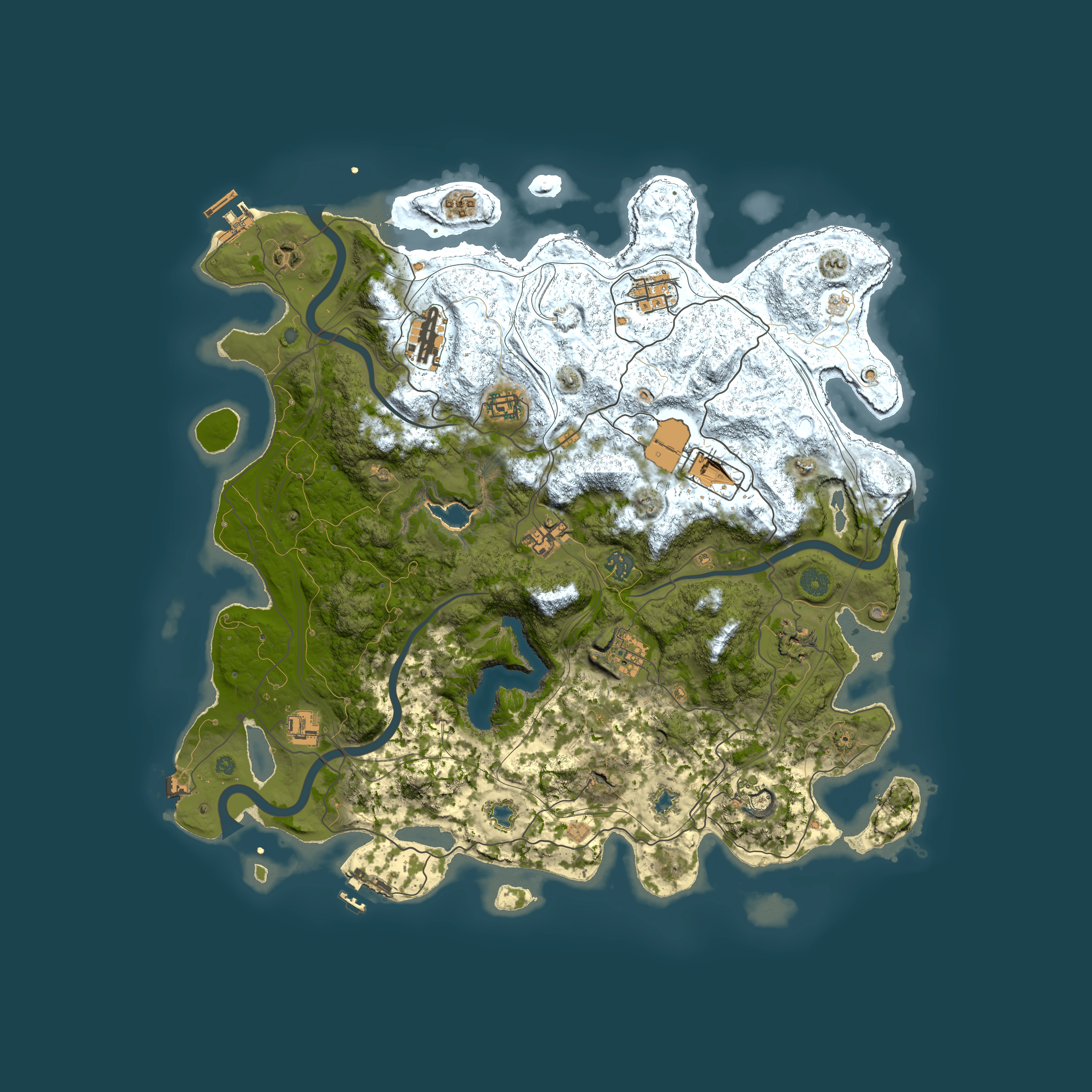 Full top-down render of Rust map seed 1184201054, 4500x4500m