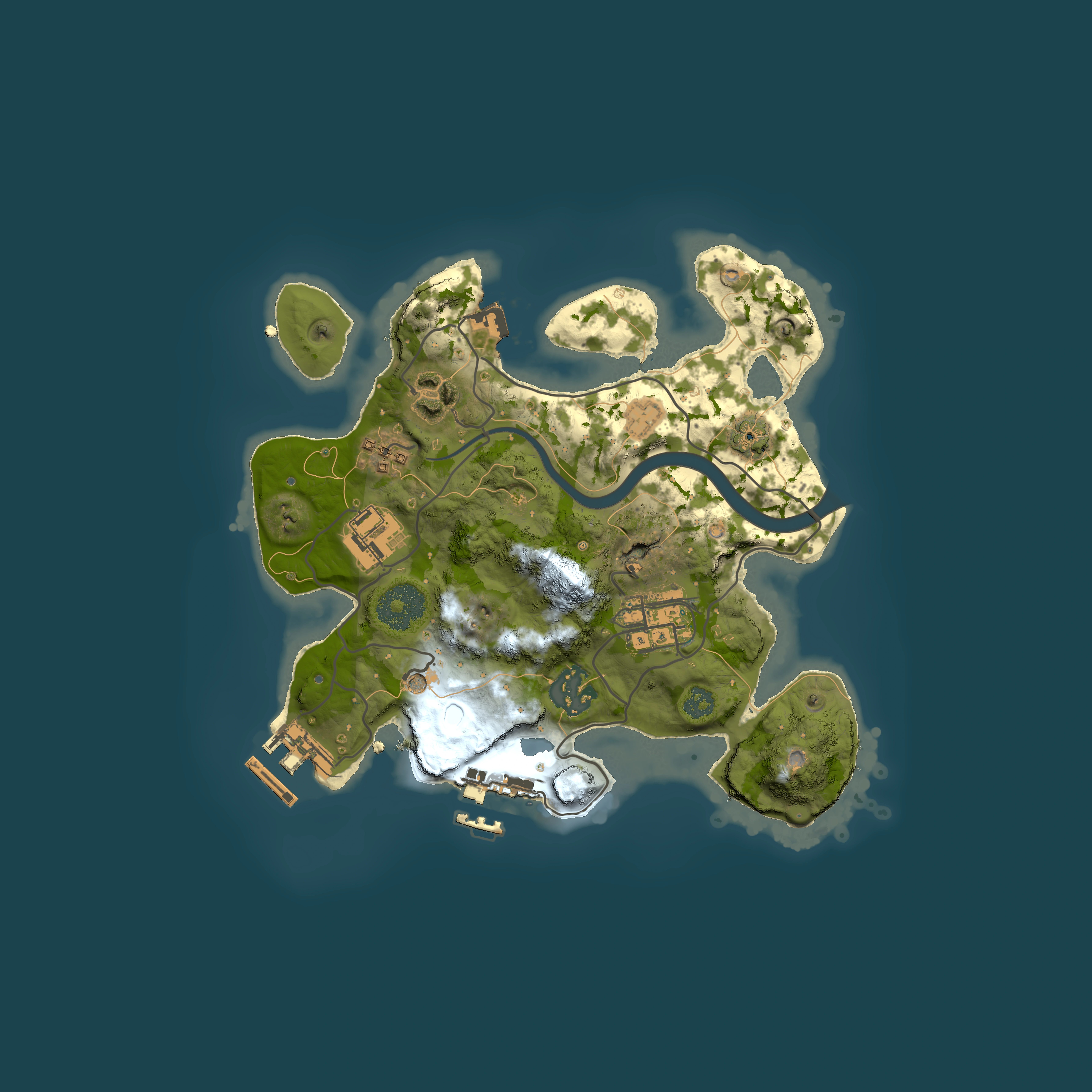 Full top-down render of Rust map seed 715661863, 2500x2500m