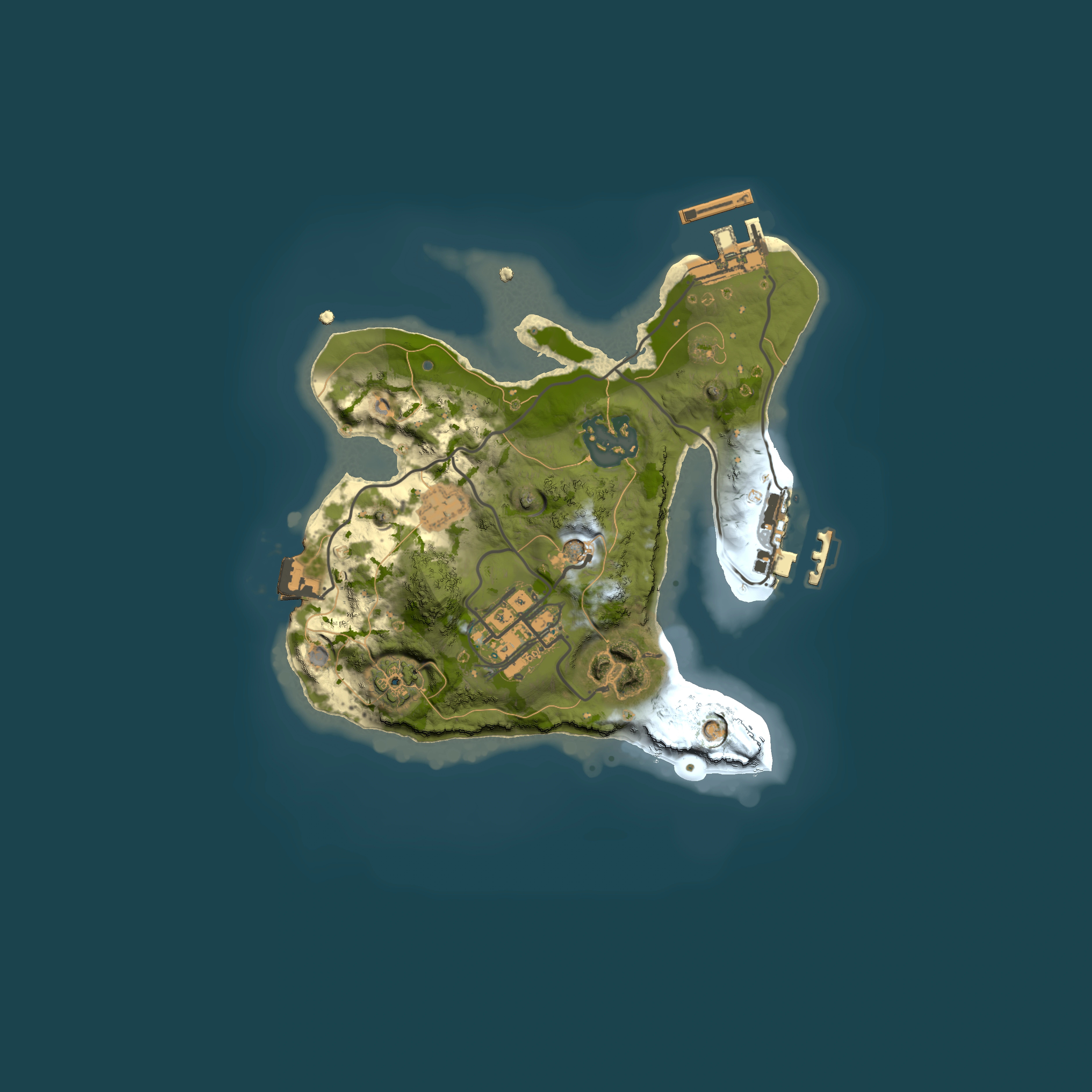 Full top-down render of Rust map seed 1727333384, 2000x2000m