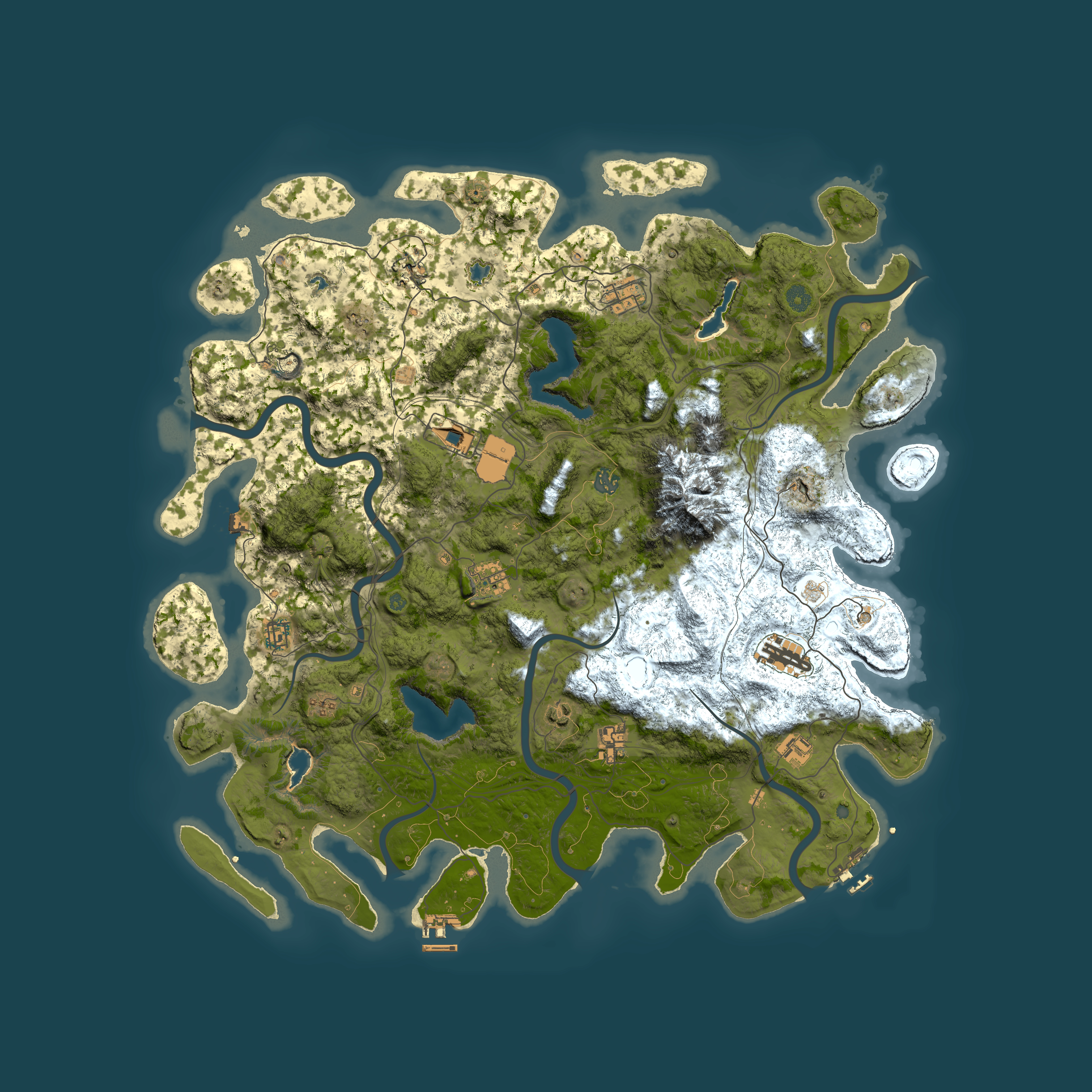 Full top-down render of Rust map seed 1810510266, 5000x5000m