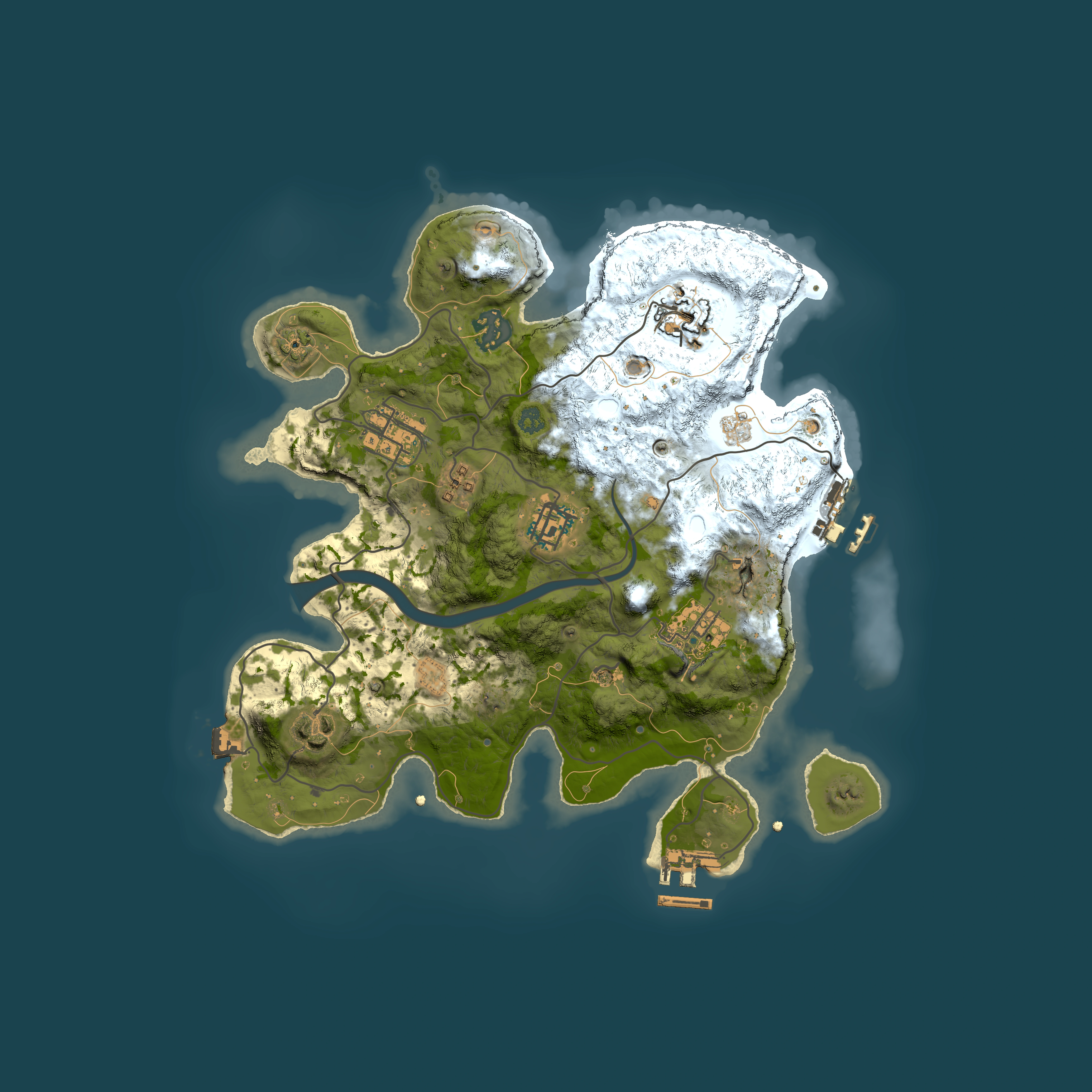 Full top-down render of Rust map seed 449692541, 3000x3000m