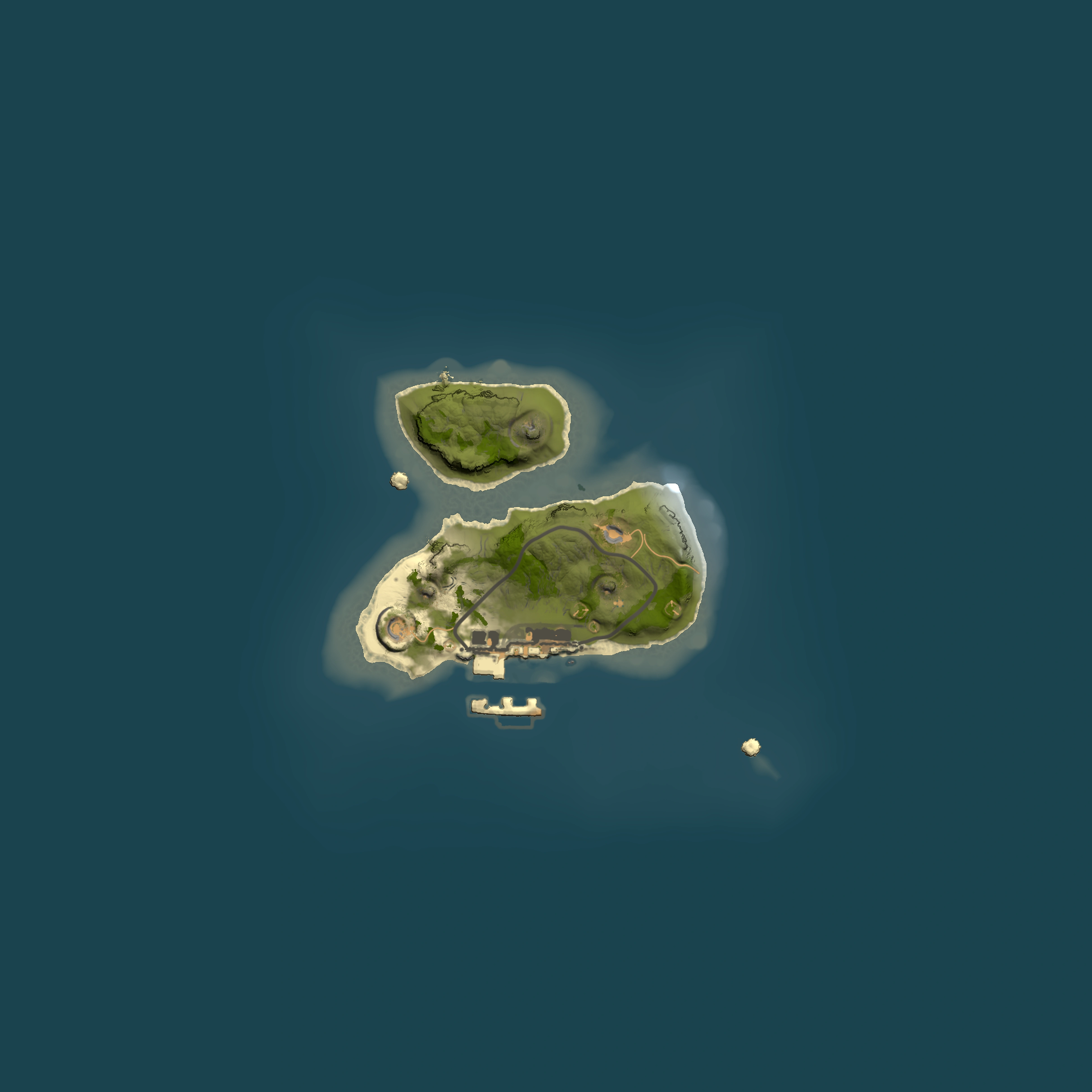 Full top-down render of Rust map seed 1381425912, 1500x1500m