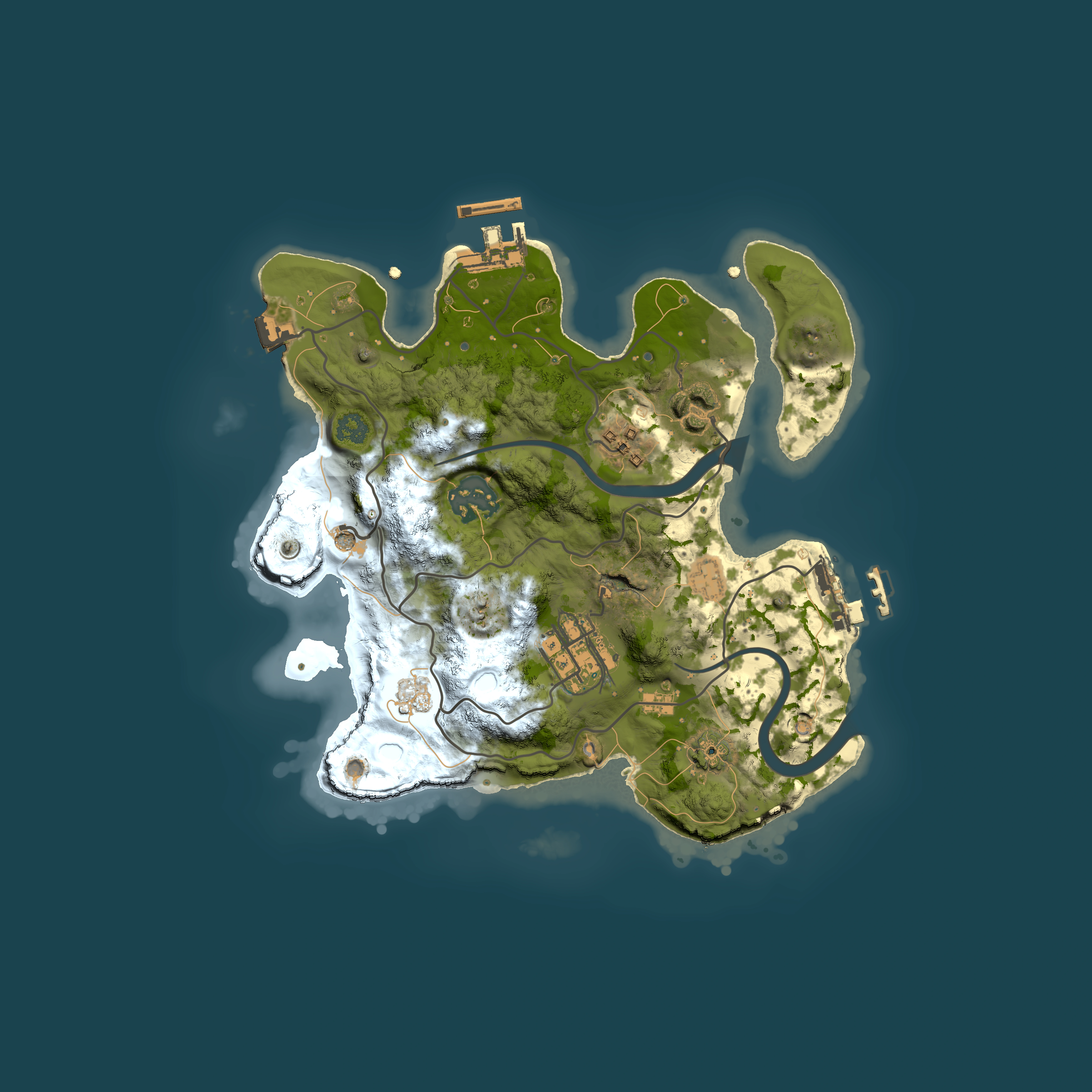 Full top-down render of Rust map seed 1287359393, 2500x2500m