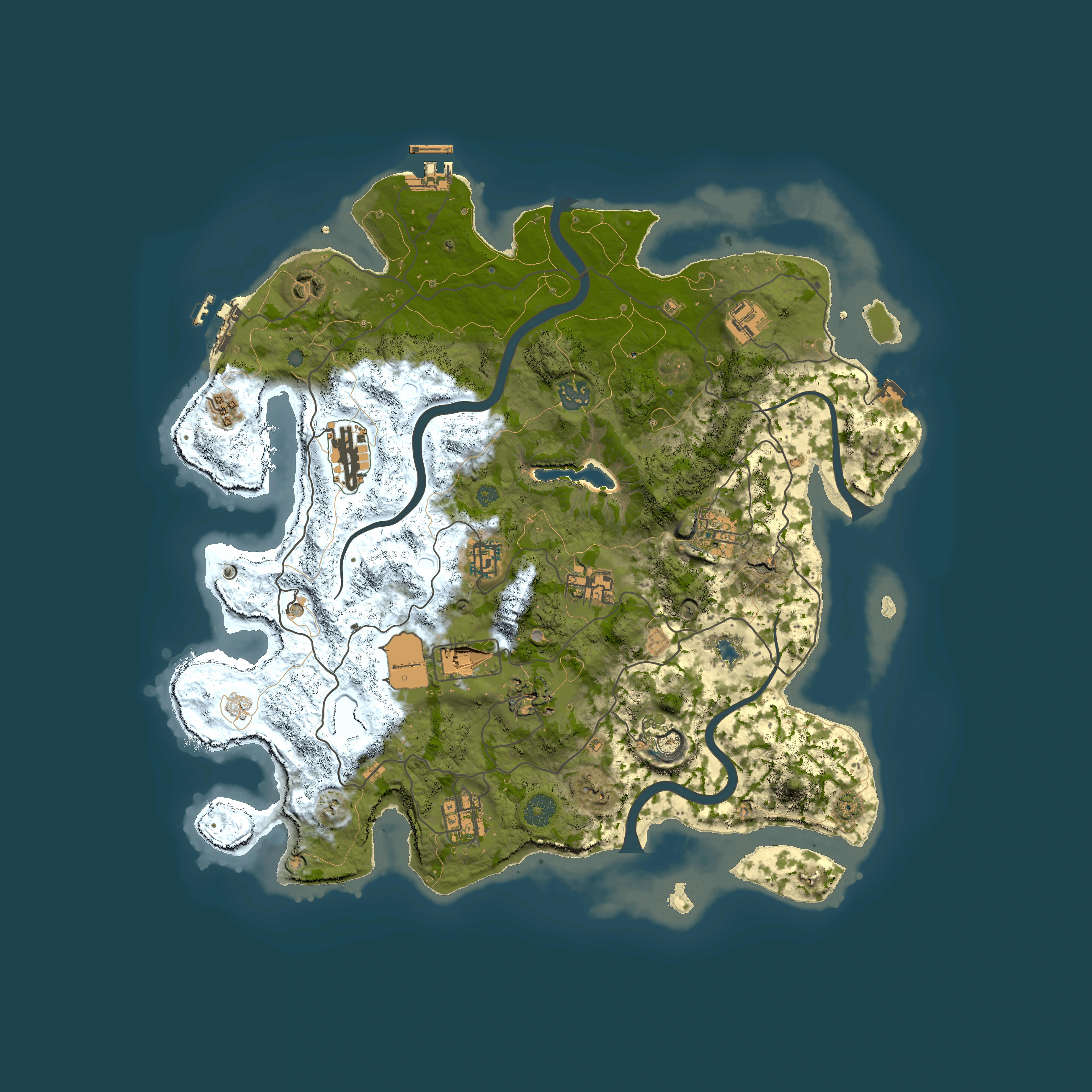 Full top-down render of Rust map seed 1899423312, 4000x4000m