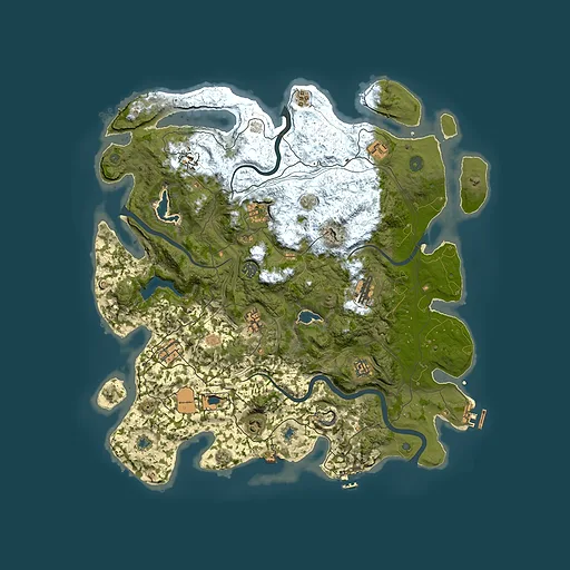 Rust map seed 864720454, 4500x4500m top-down preview