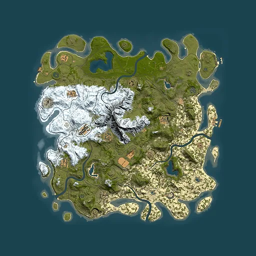 Rust map seed 98147863, 5000x5000m top-down preview