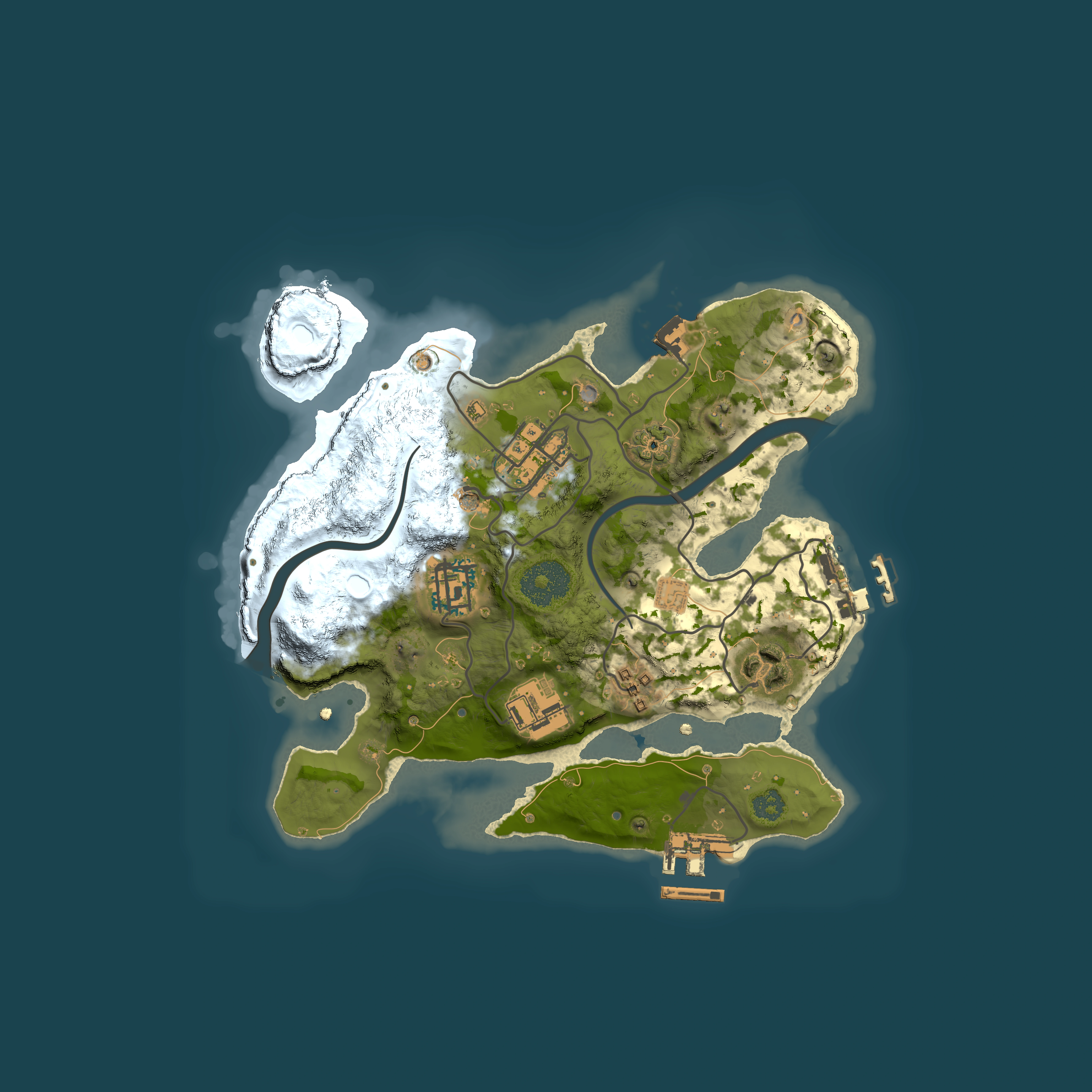 Full top-down render of Rust map seed 255048781, 2500x2500m