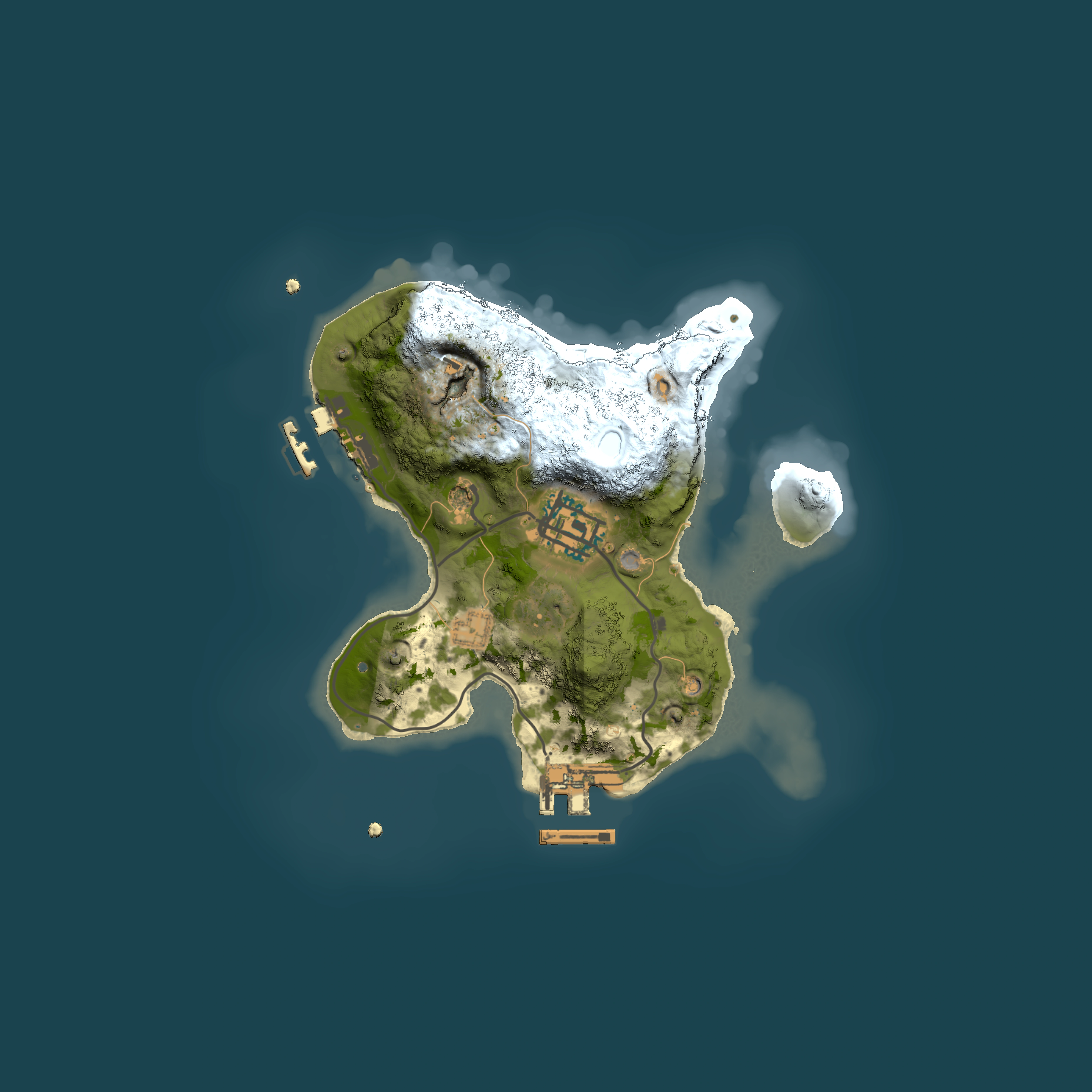 Full top-down render of Rust map seed 1197135206, 2000x2000m