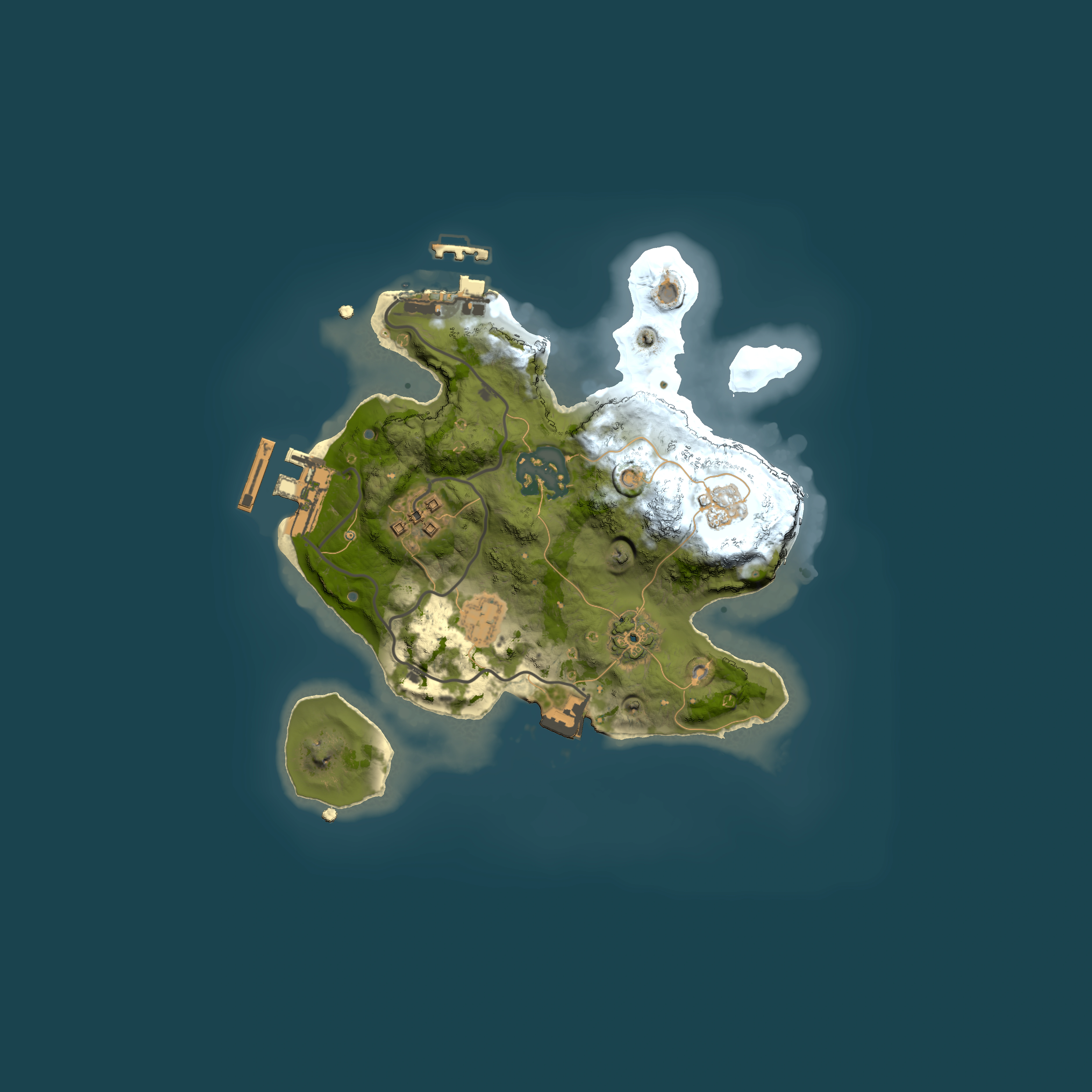 Full top-down render of Rust map seed 27304773, 2000x2000m