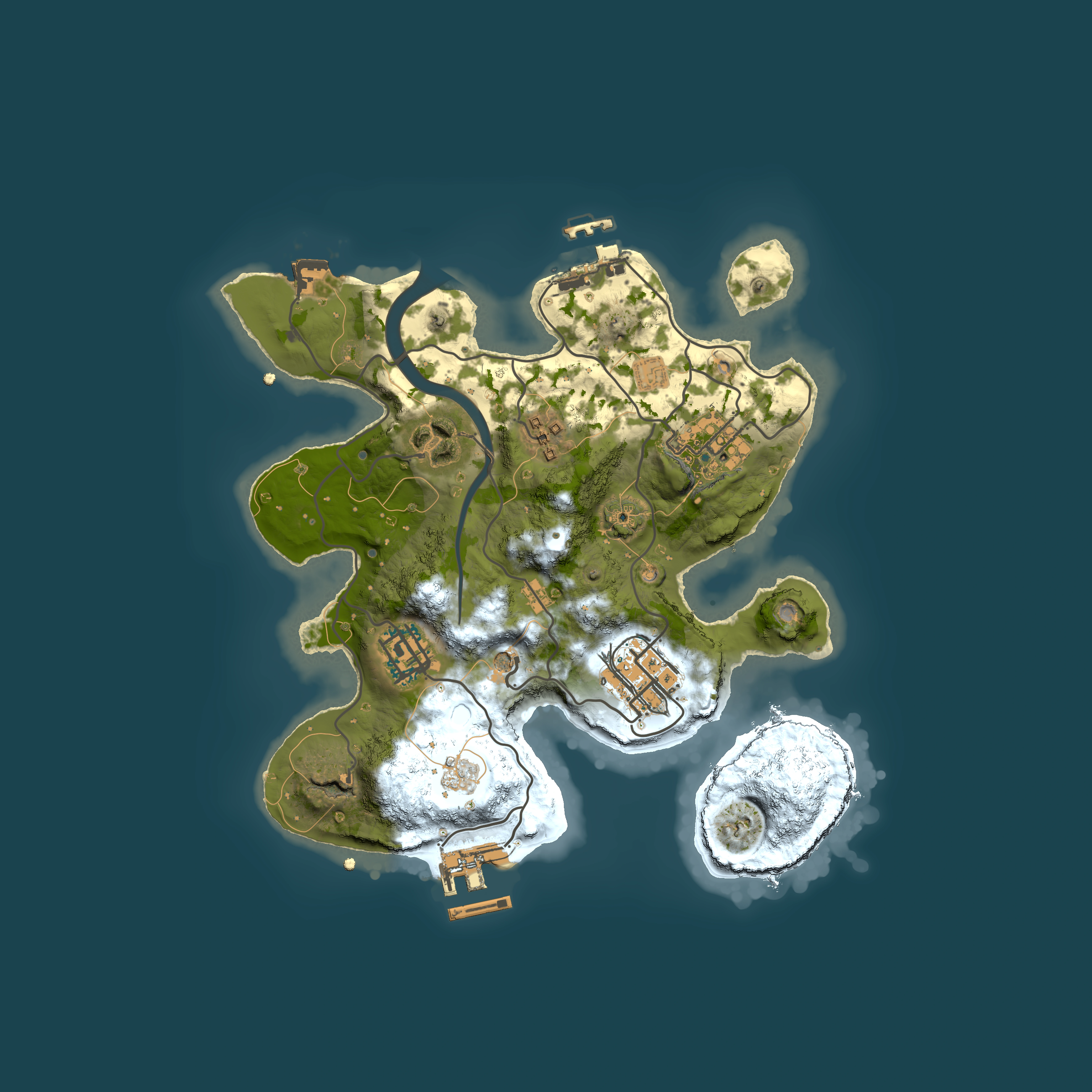 Full top-down render of Rust map seed 1268452518, 2500x2500m