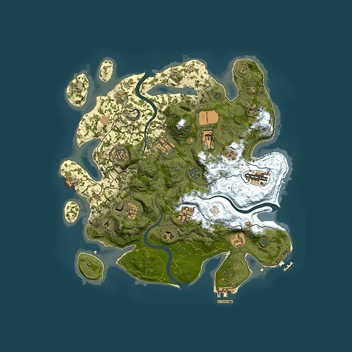 Rust map seed 1276307476, 3500x3500m top-down preview