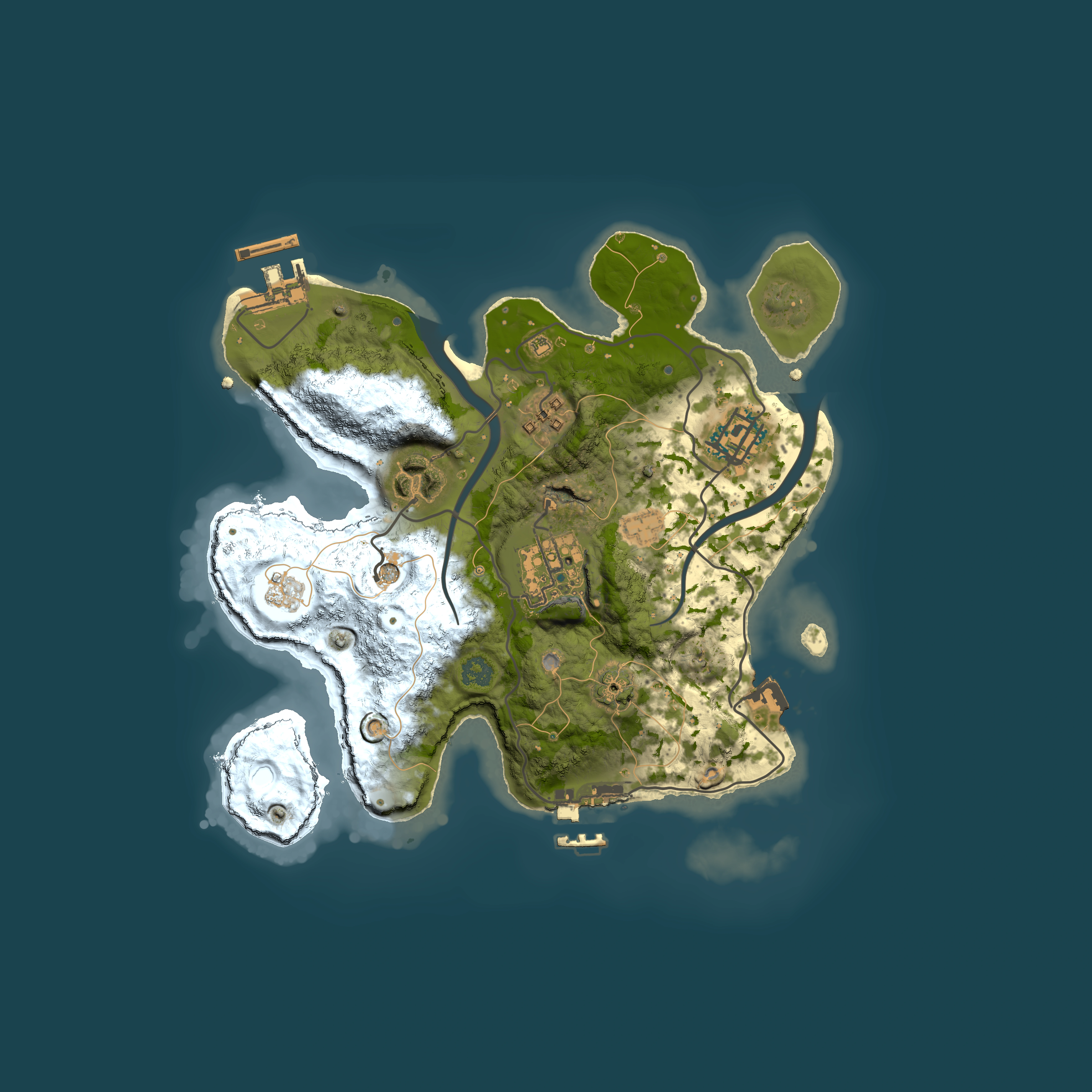 Full top-down render of Rust map seed 1475123366, 2500x2500m