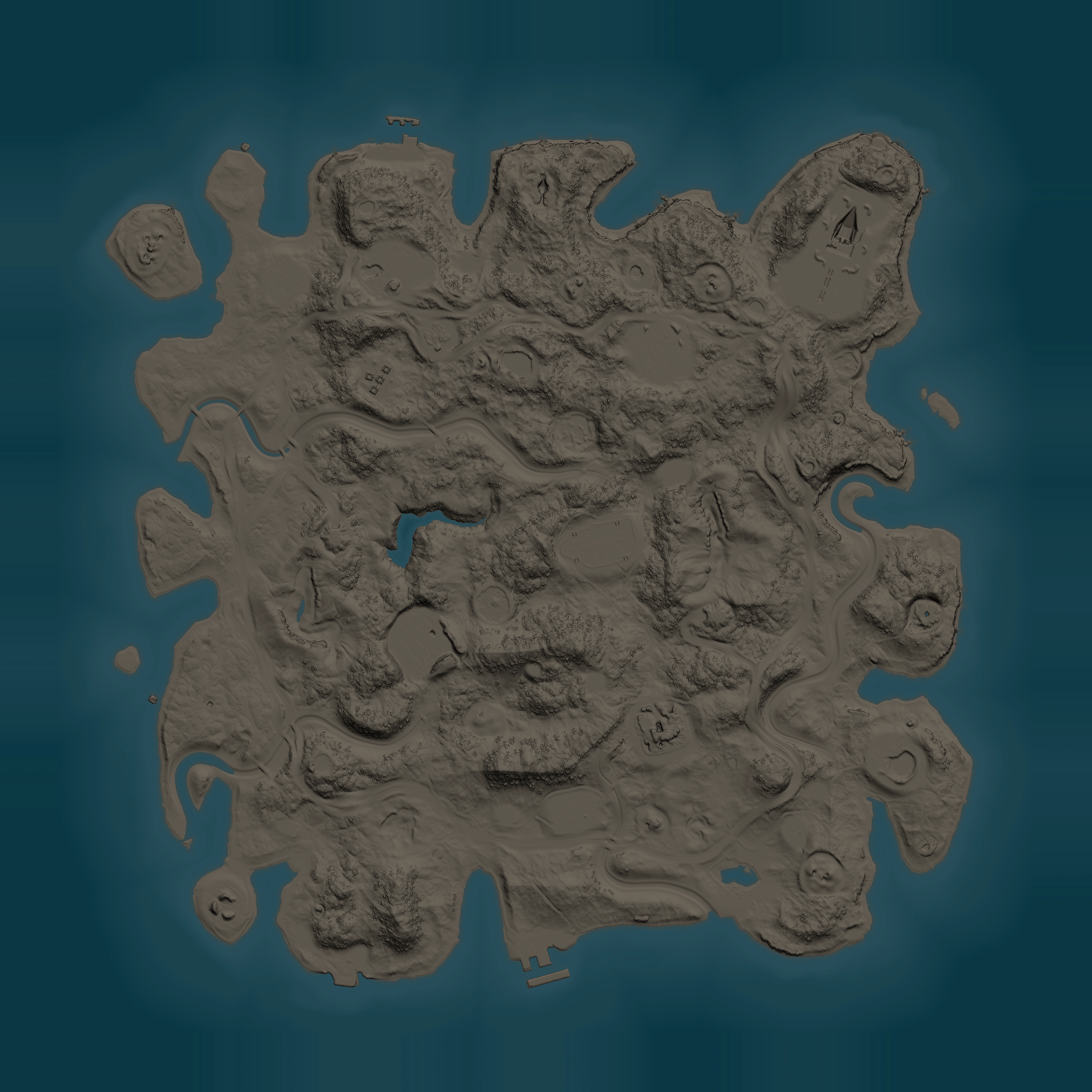 Full top-down render of Rust map seed 484983949, 4500x4500m