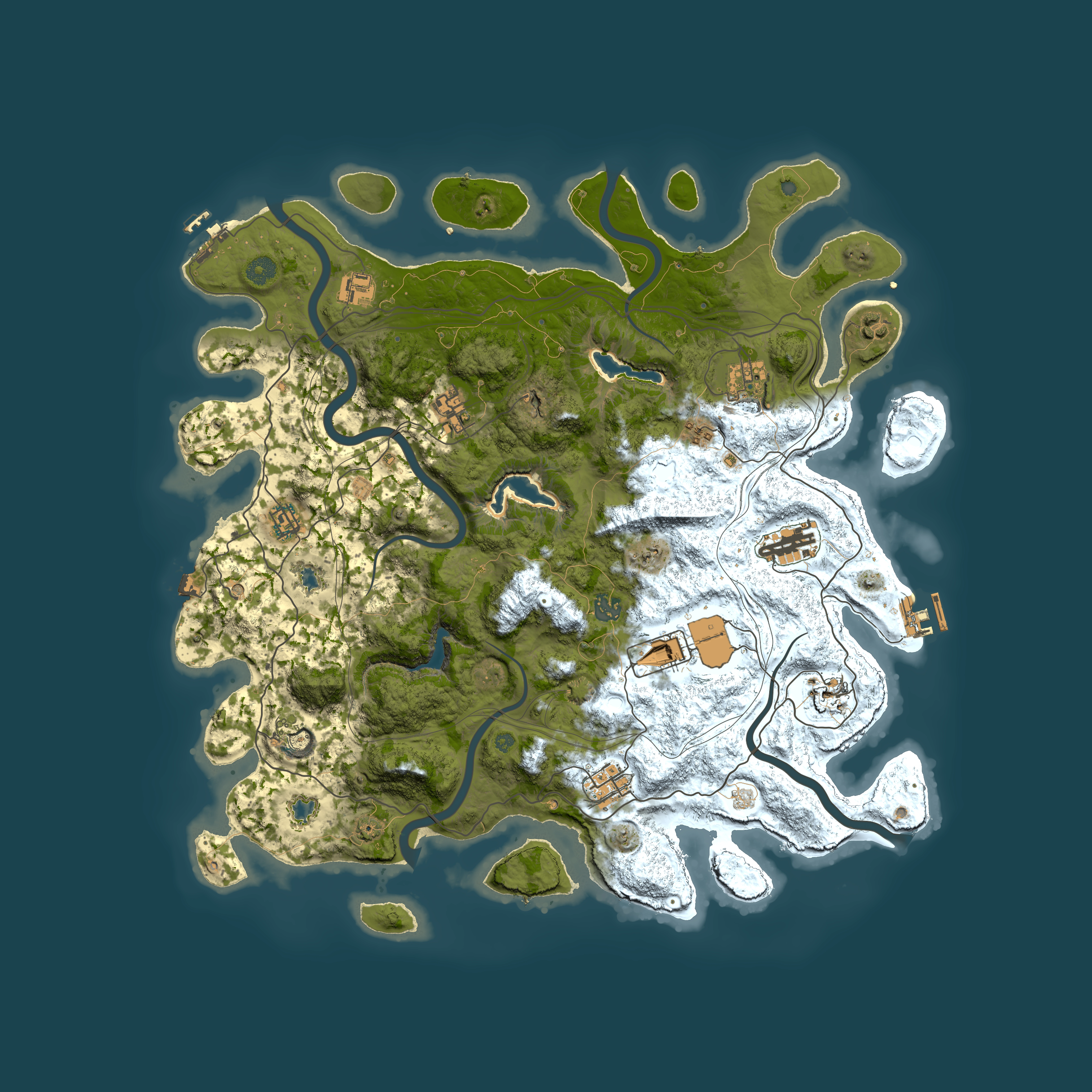 Full top-down render of Rust map seed 1663087639, 4500x4500m