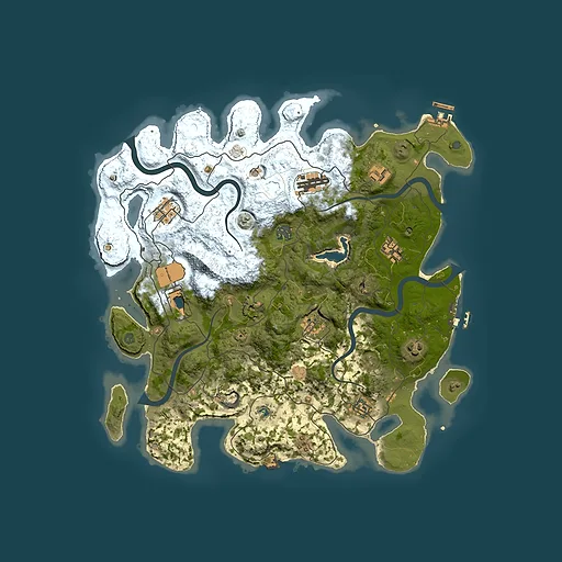 Rust map seed 1424676260, 4000x4000m top-down preview