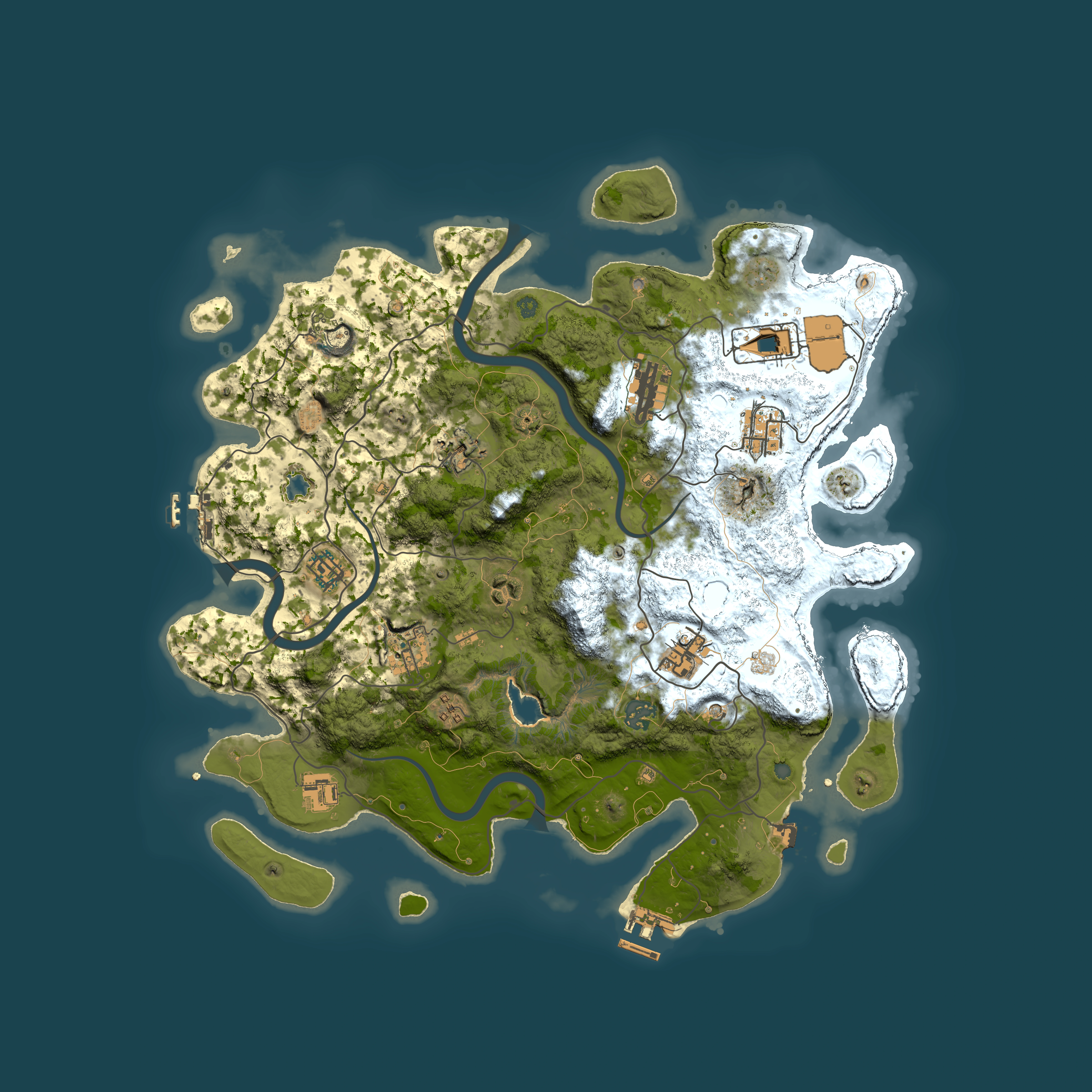 Full top-down render of Rust map seed 16012371, 4000x4000m