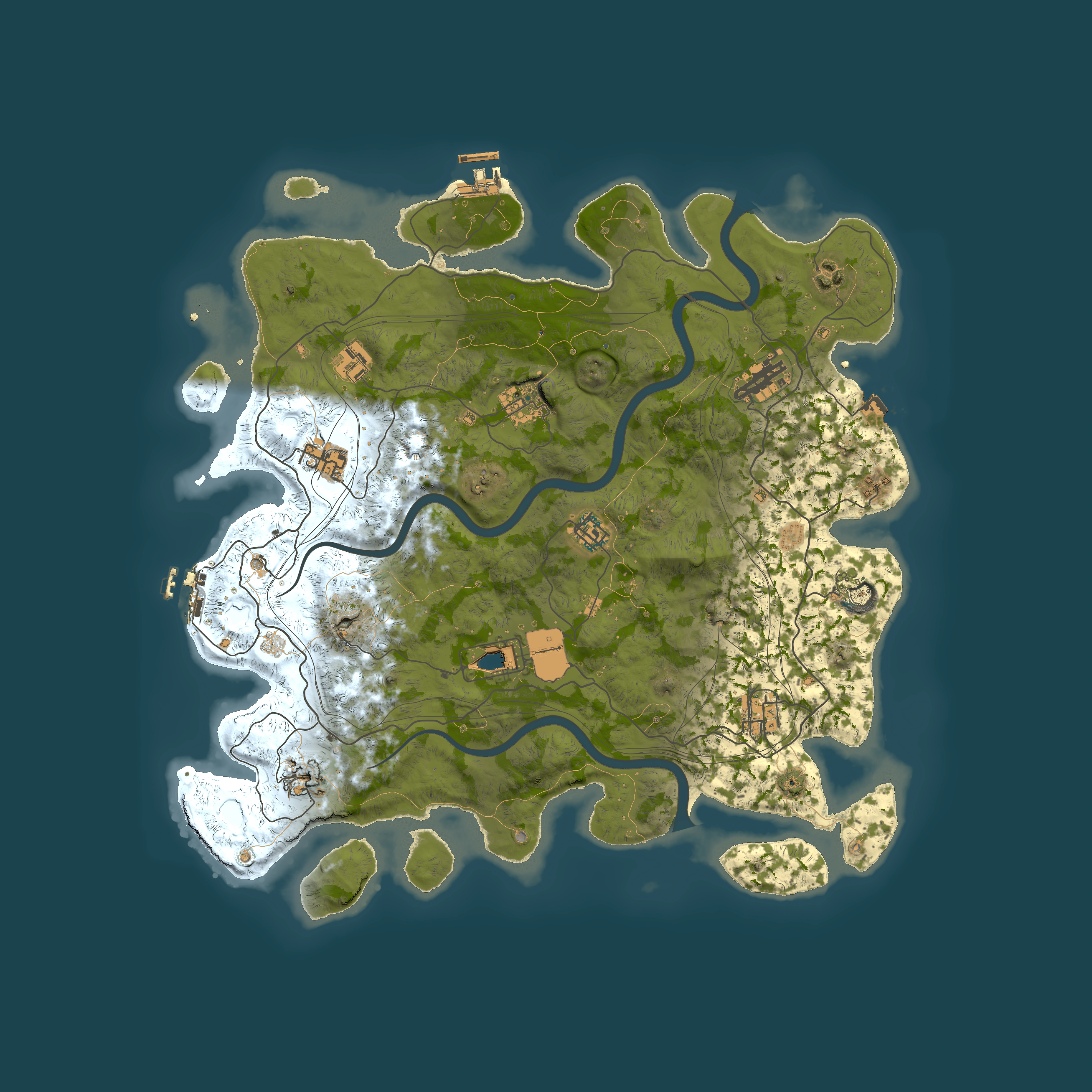 Full top-down render of Rust map seed 1112022, 4250x4250m