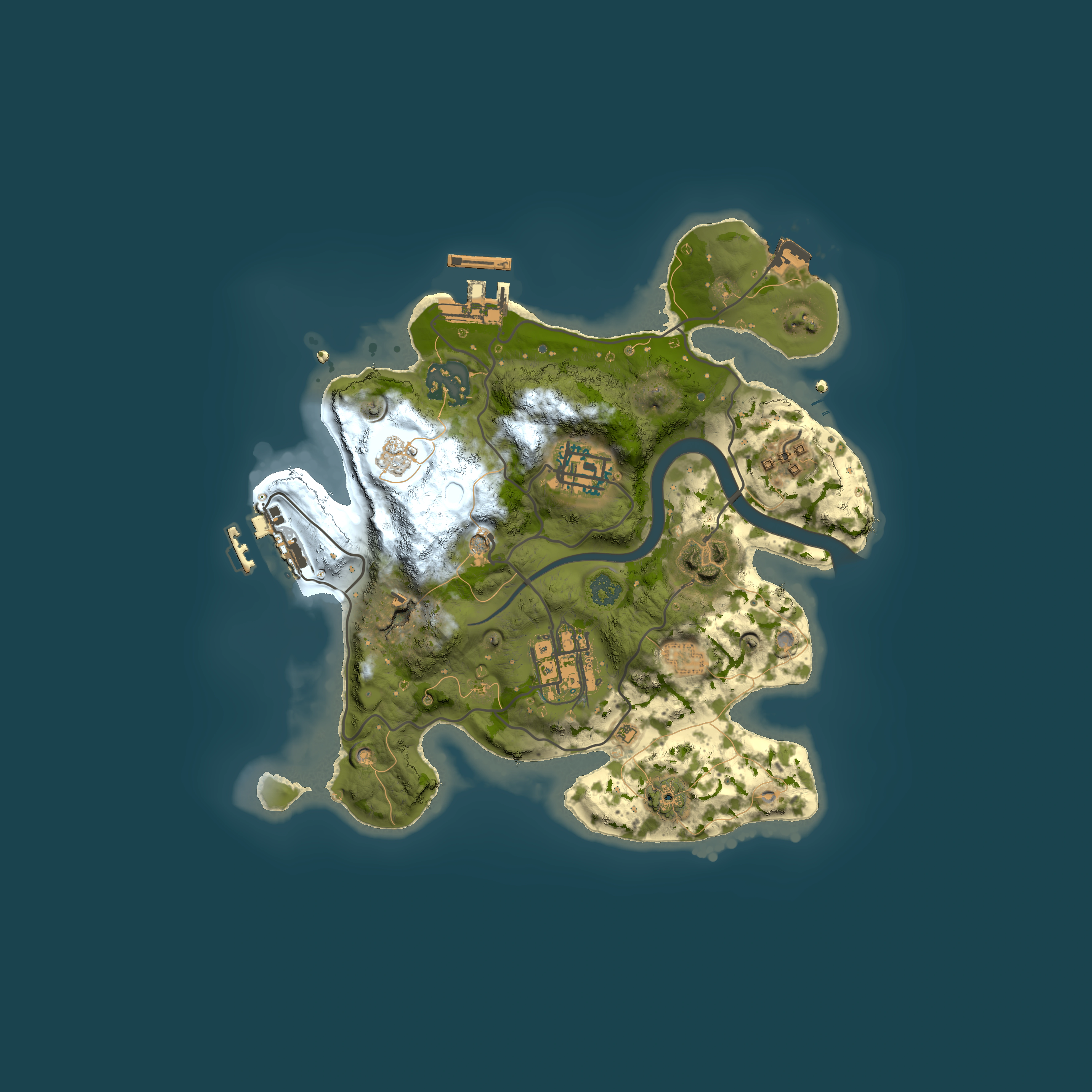 Full top-down render of Rust map seed 307643815, 2500x2500m
