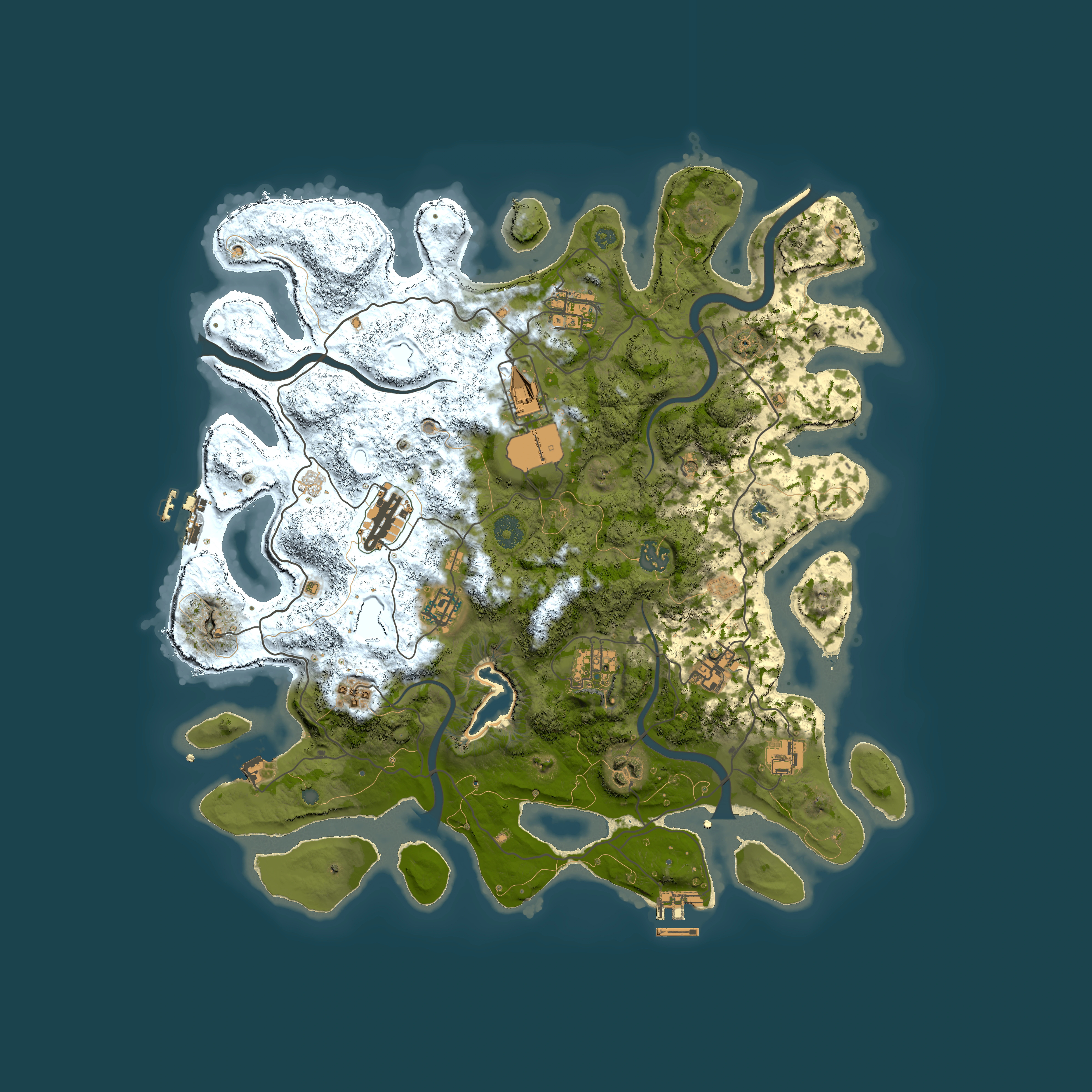 Full top-down render of Rust map seed 382485518, 4000x4000m