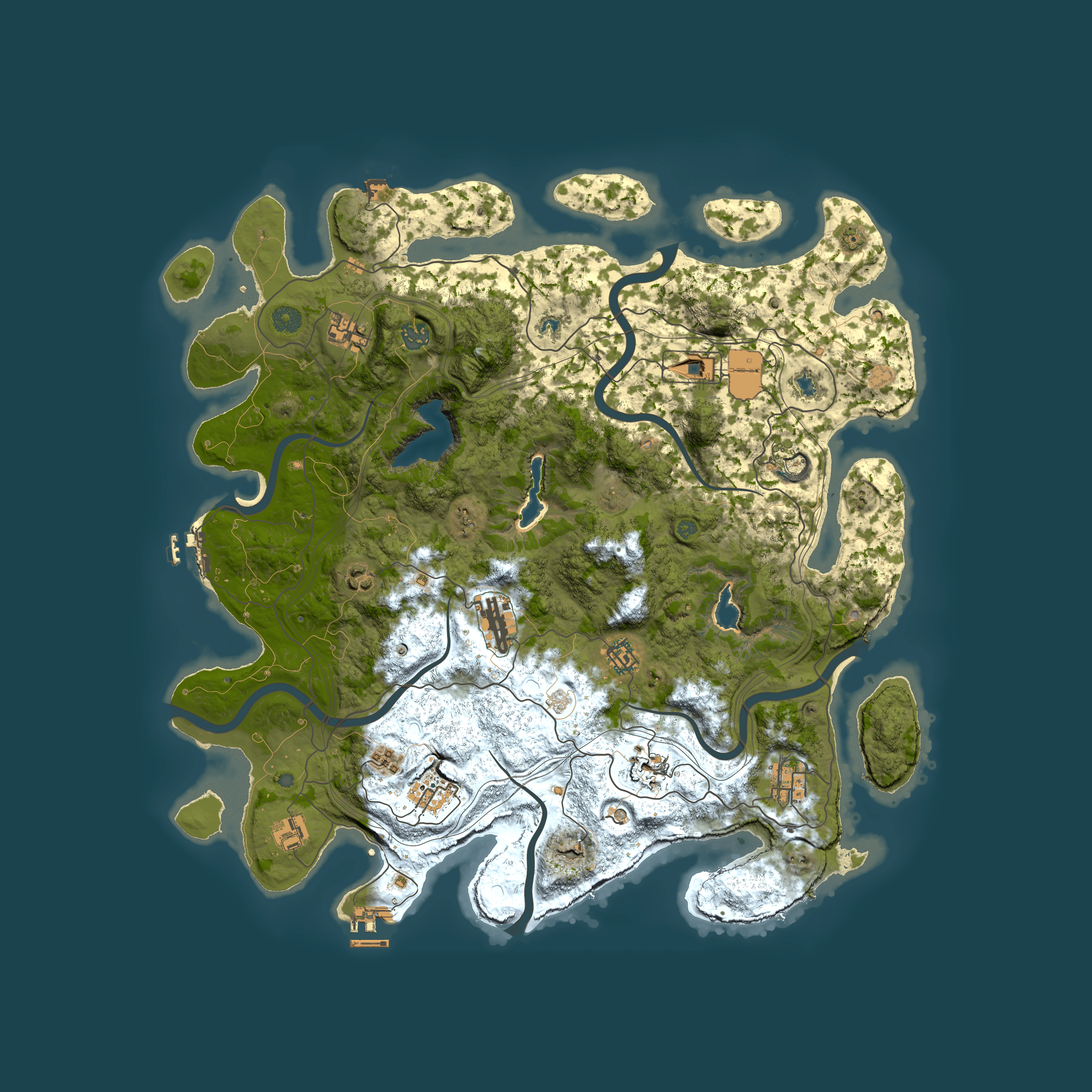 Full top-down render of Rust map seed 32008468, 4500x4500m