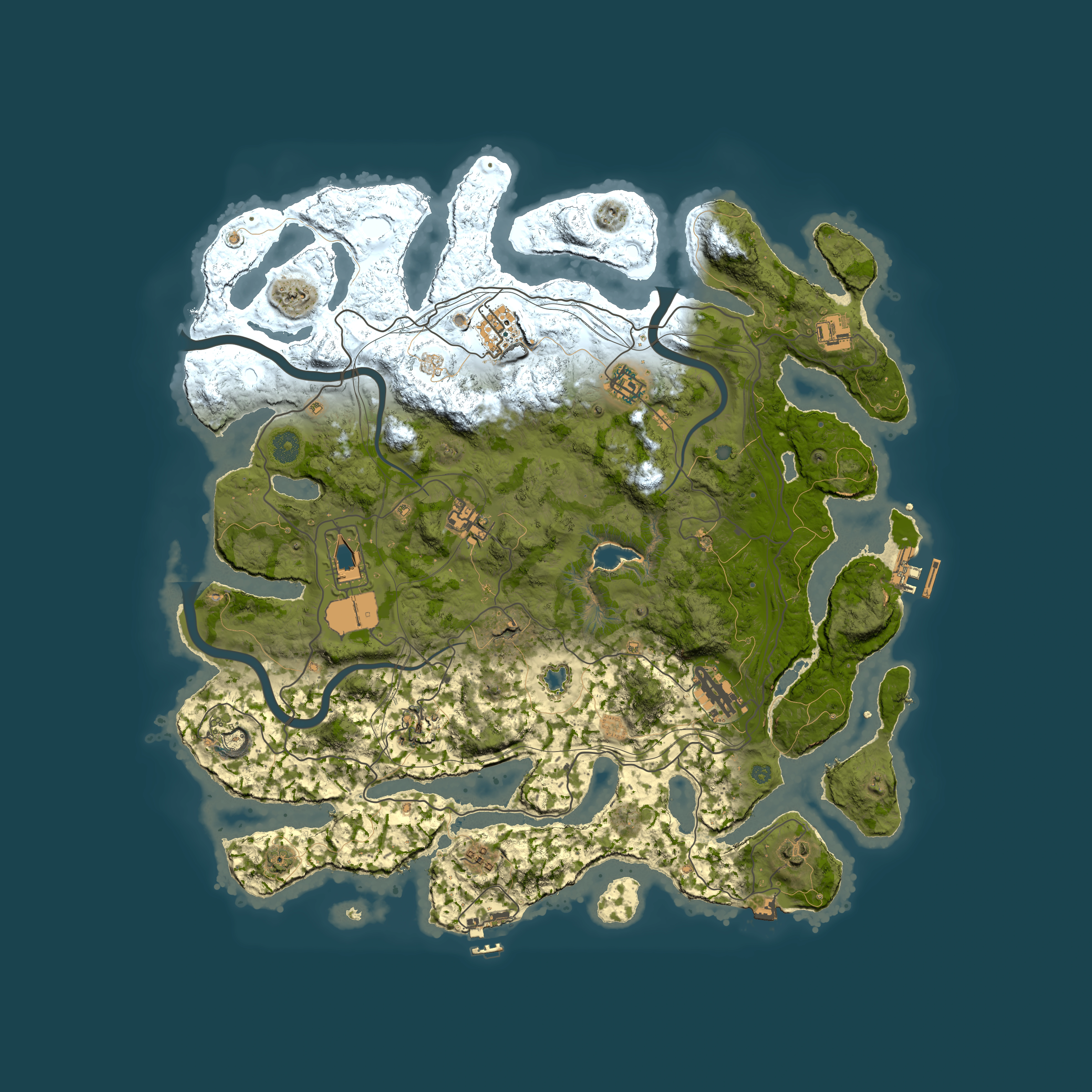 Full top-down render of Rust map seed 1337, 4250x4250m