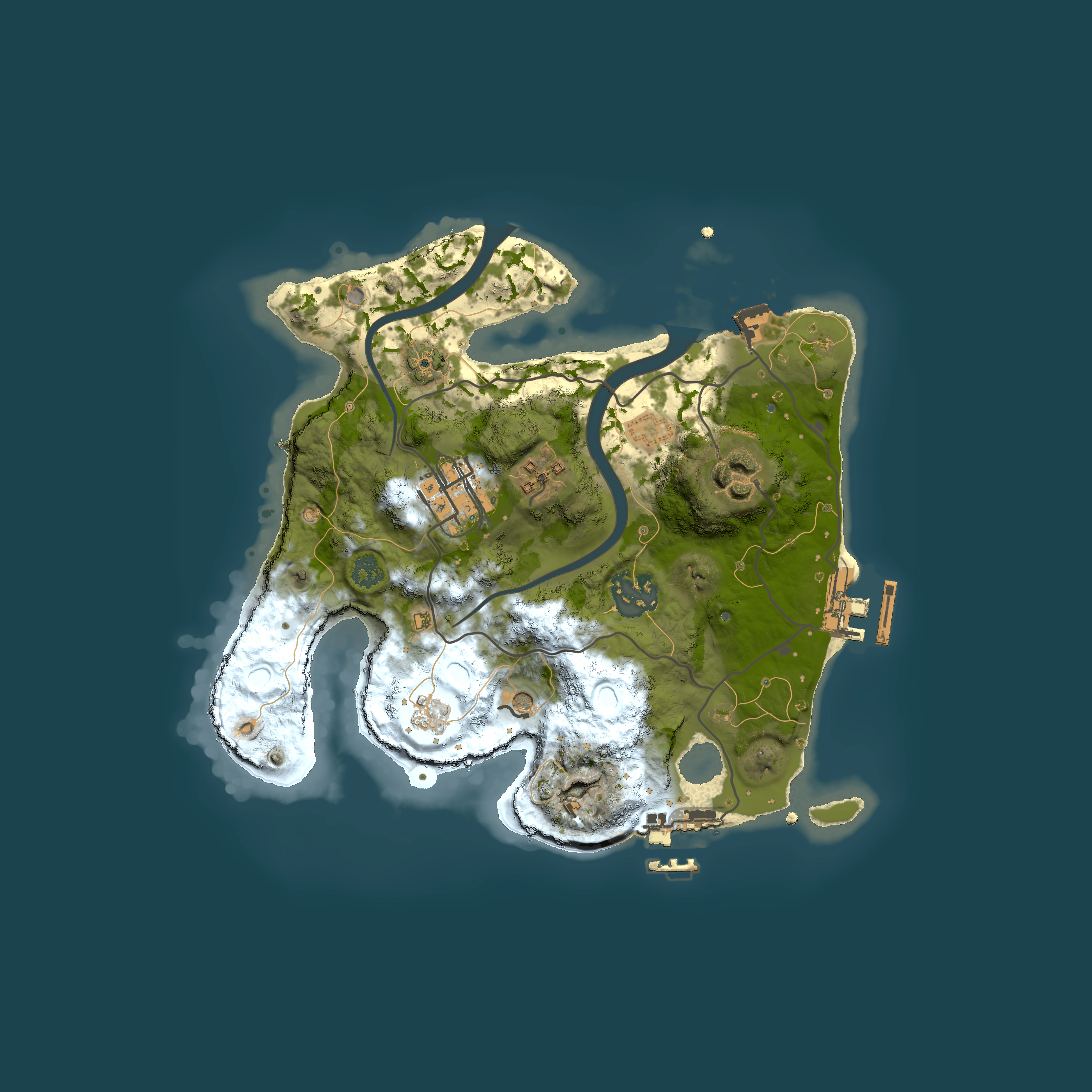 Full top-down render of Rust map seed 1785558153, 2500x2500m