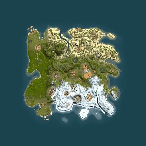 Rust map seed 1164523608, 3500x3500m top-down preview