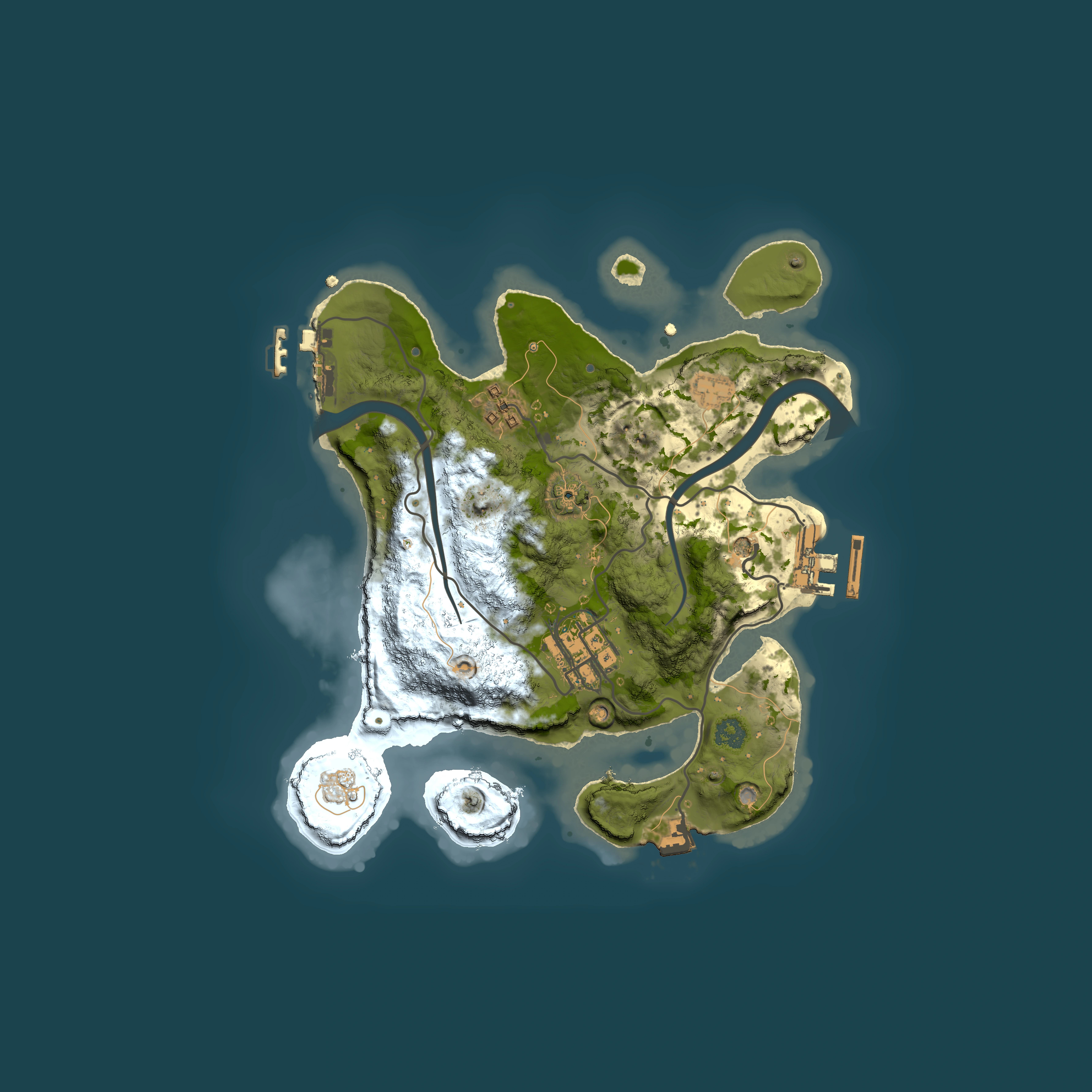 Full top-down render of Rust map seed 1874336642, 2500x2500m