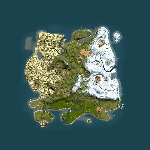Rust map seed 1501335541, 3500x3500m top-down preview