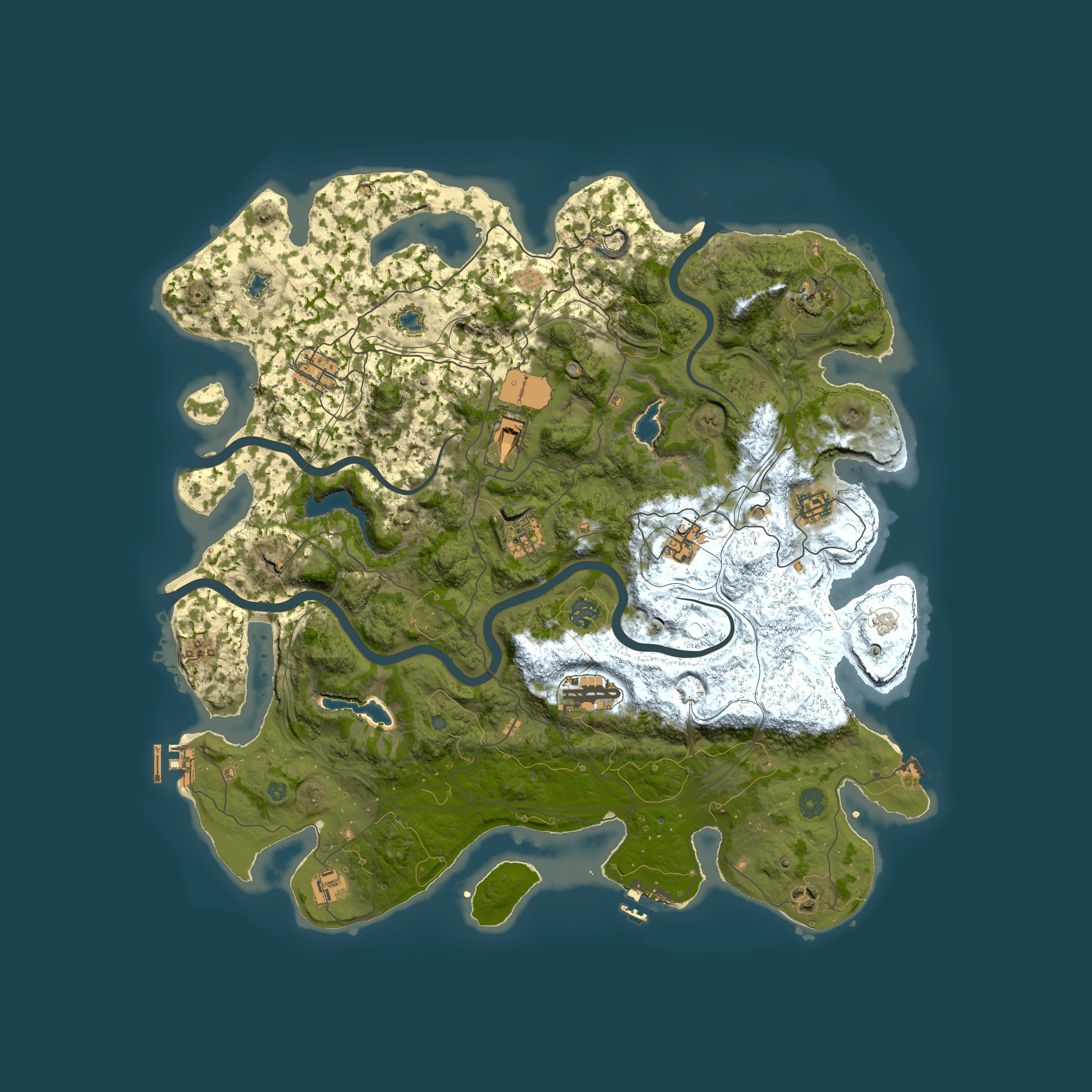 Full top-down render of Rust map seed 76417848, 4500x4500m