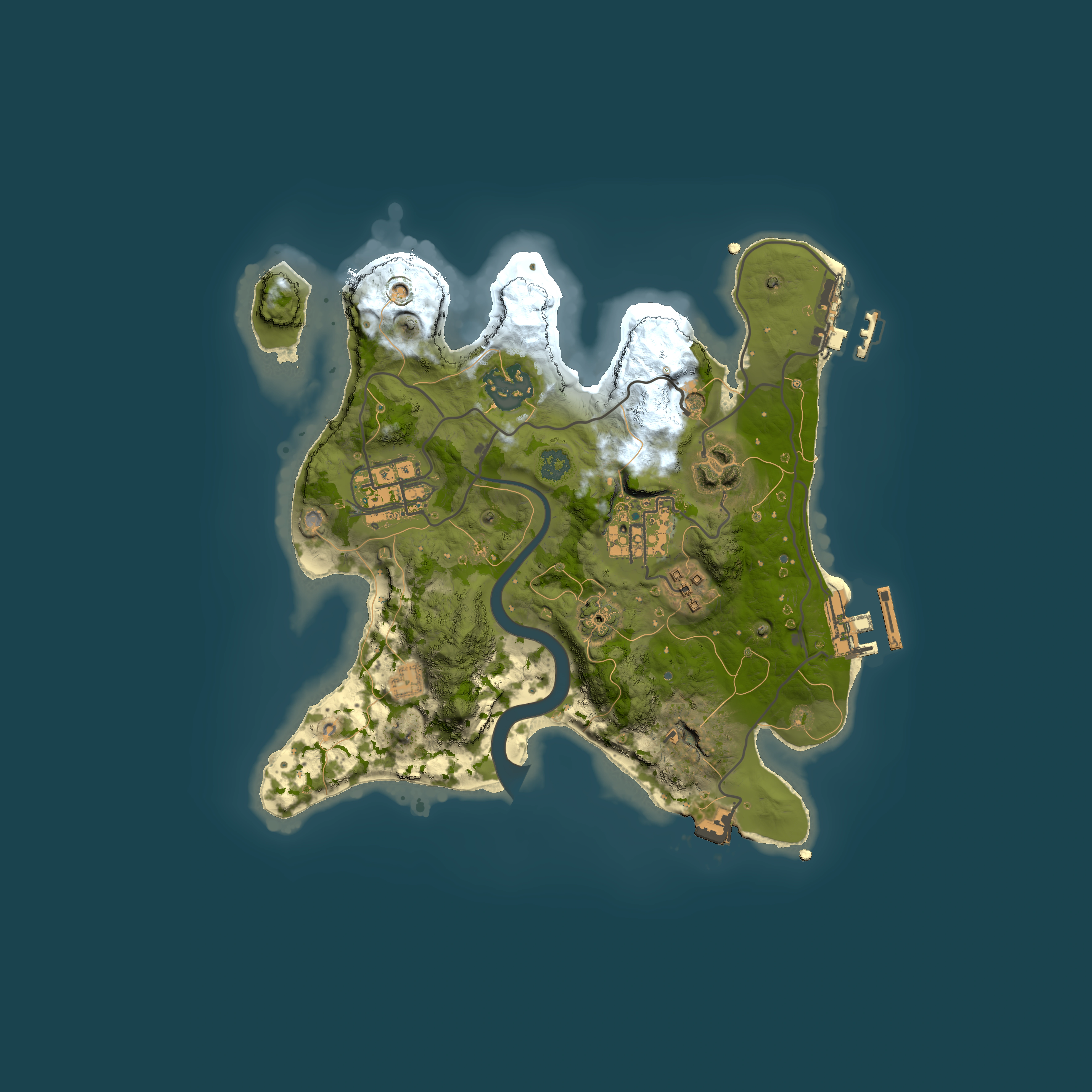 Full top-down render of Rust map seed 2103429401, 2500x2500m